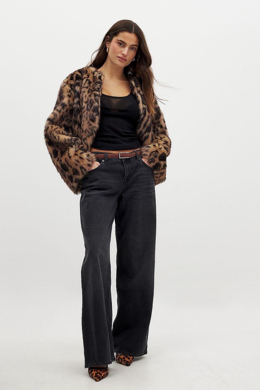 Faux Fur Leopard Jacket Product Image