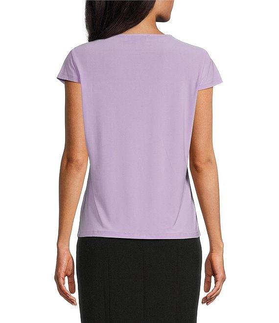Kasper Cowl Neck Cap Sleeve Knit Top Product Image