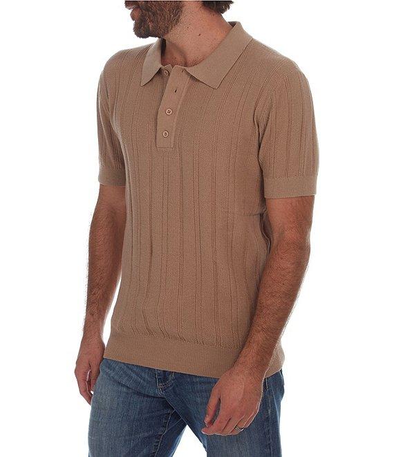 PX Clothing Short Sleeve Knit Polo Sweater Product Image
