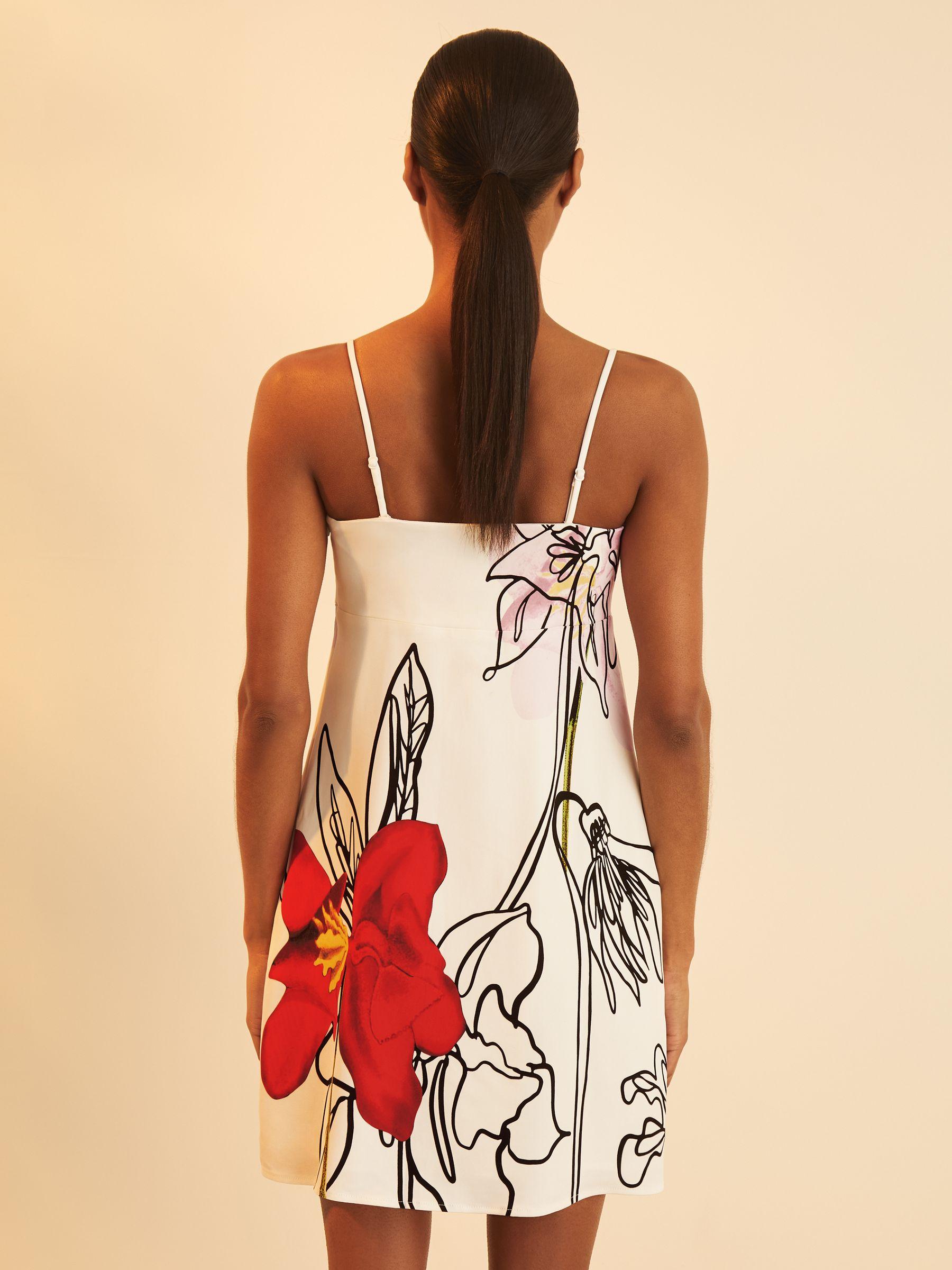 Reiss | NYBG Floral-Print Mini Dress in Ivory Product Image