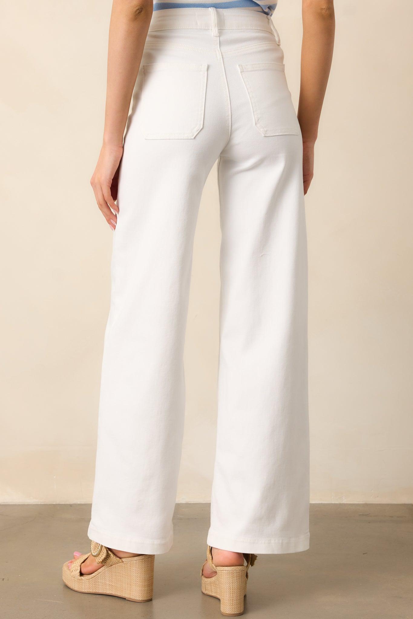 Meant For More White Straight Leg High Waisted Jeans Product Image