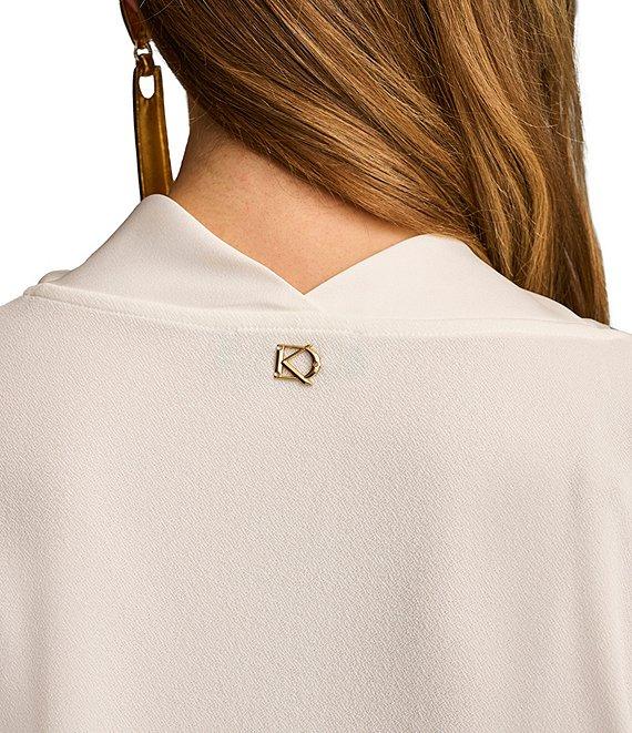 Donna Karan Knit Cowl Neck Short Sleeve Blouse Product Image