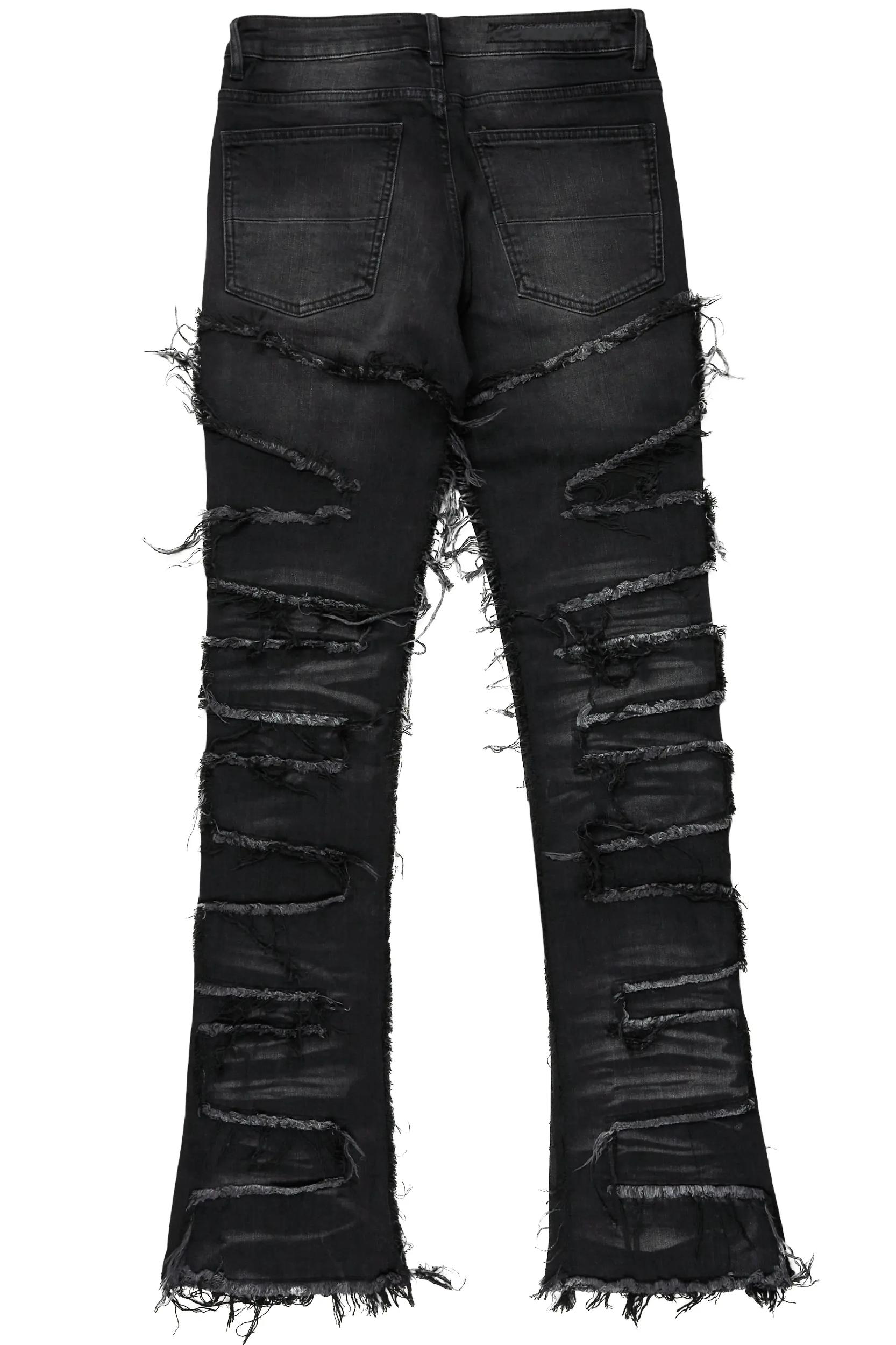 Shake Dark Grey Stacked Flare Jean Male Product Image