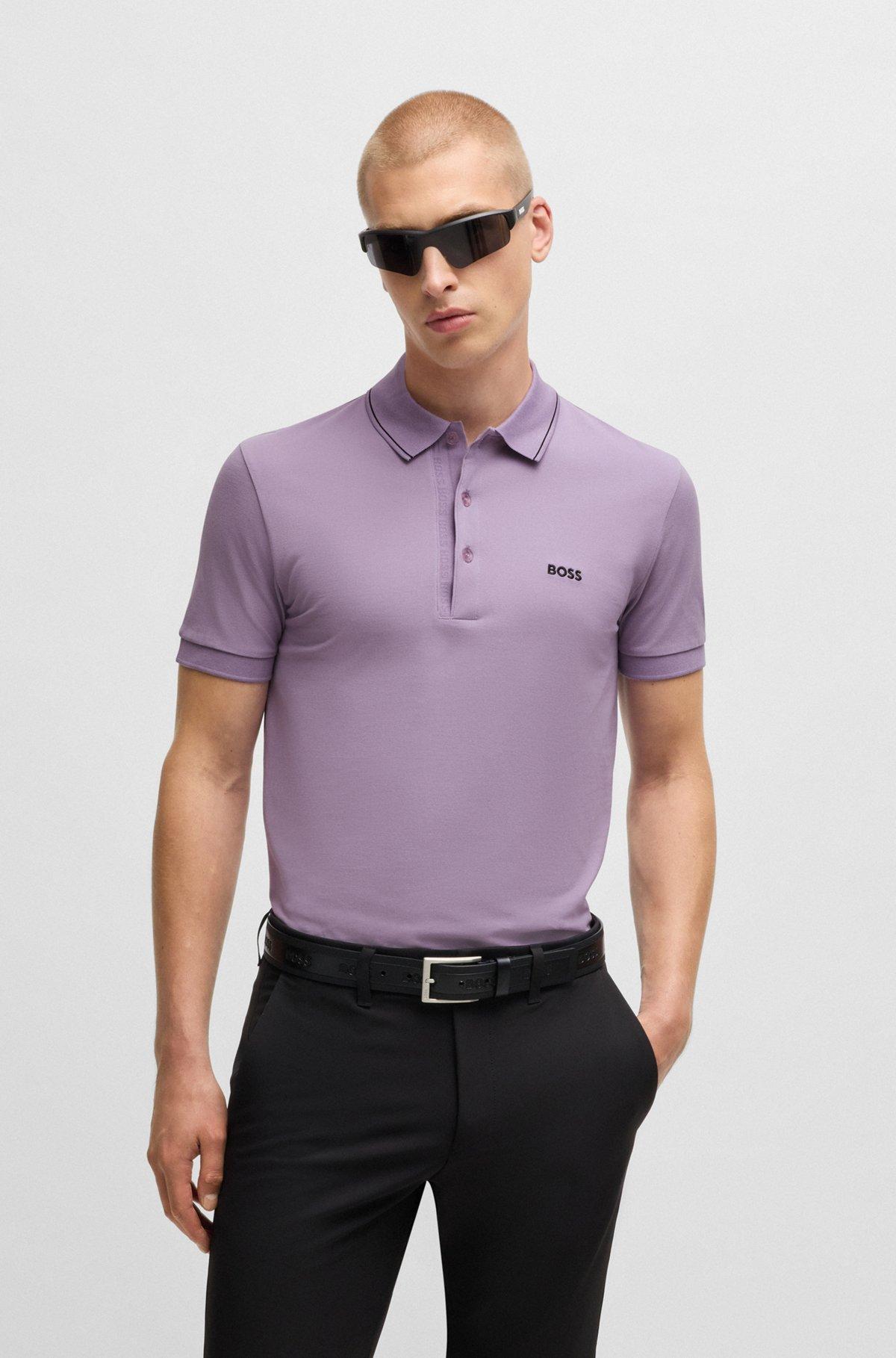 Cotton-piqué slim-fit polo shirt with tonal logo Product Image