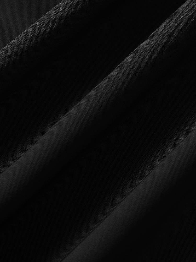 V-Neck Patchwork Pleated Women Mini Dress Product Image