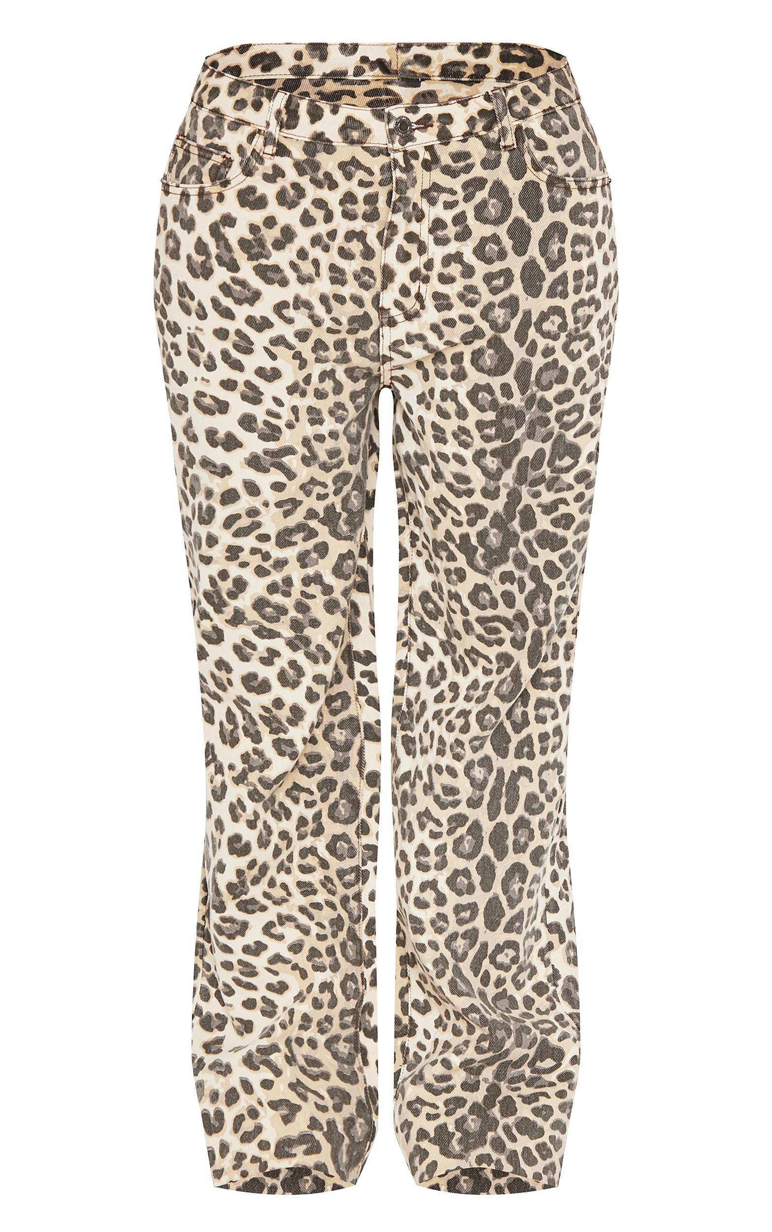 Shape Leopard Denim Wide Leg Jeans Product Image