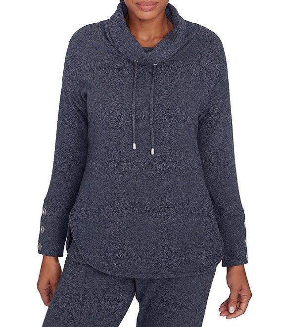 Ruby Rd. Petite Size Knit Cowl Neck Long Sleeve Cozy Top Product Image