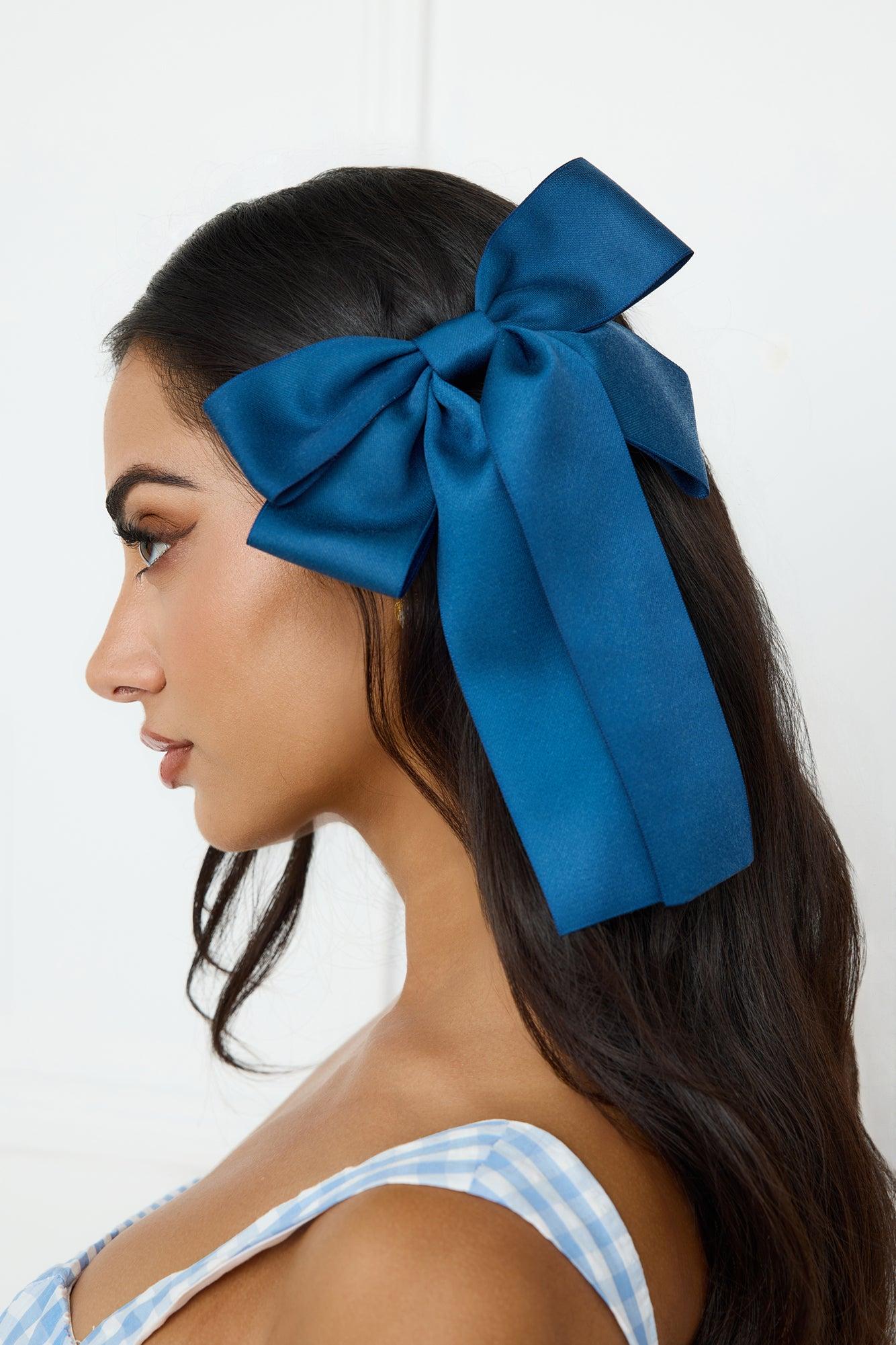 Tied With Love Bow Hair Clip Navy Product Image