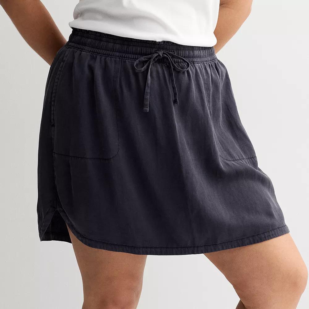 Plus Size Sonoma Goods For Life Short Utility Skirt, Womens Black Gem Product Image