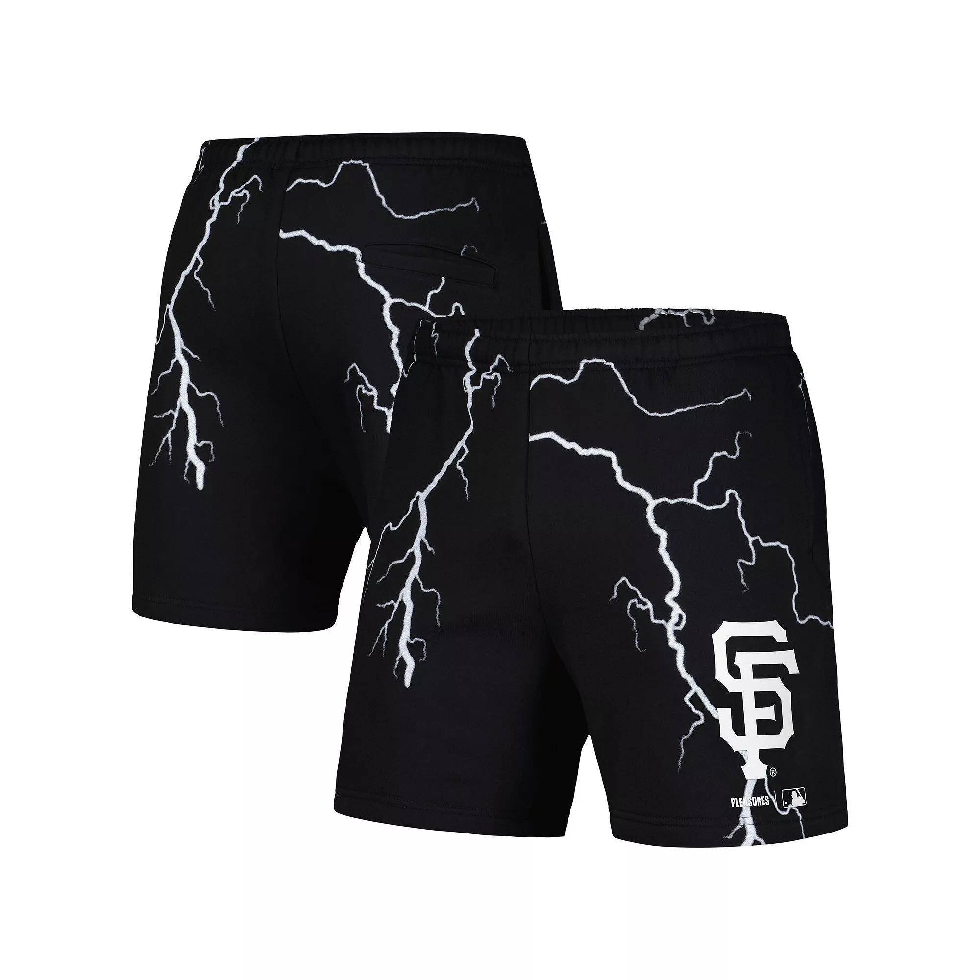 Men's PLEASURES Black San Francisco Giants Lightning Shorts,  Product Image
