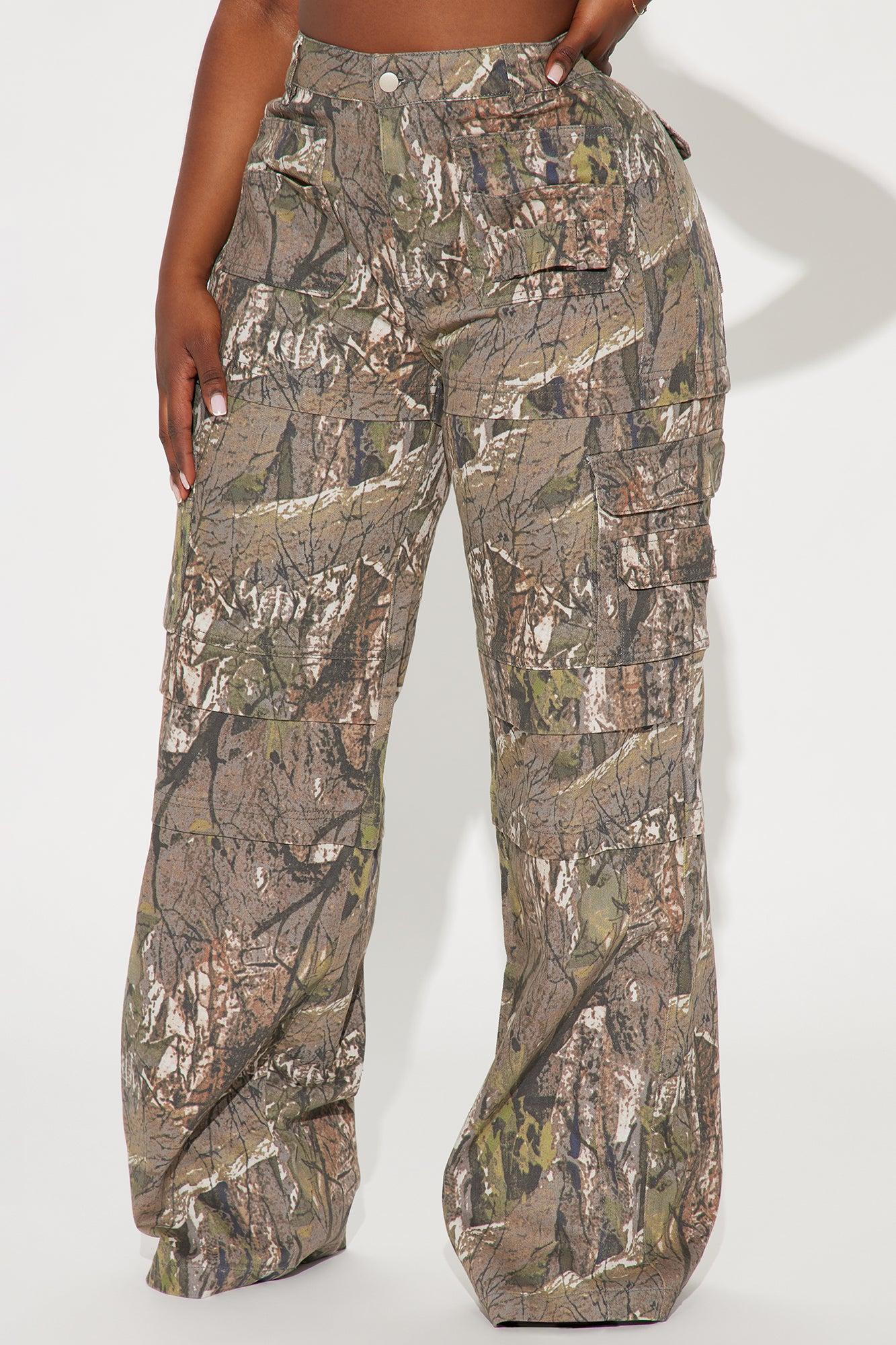Tall Bree Camo Stretch Cargo Jean - Olive/combo Product Image