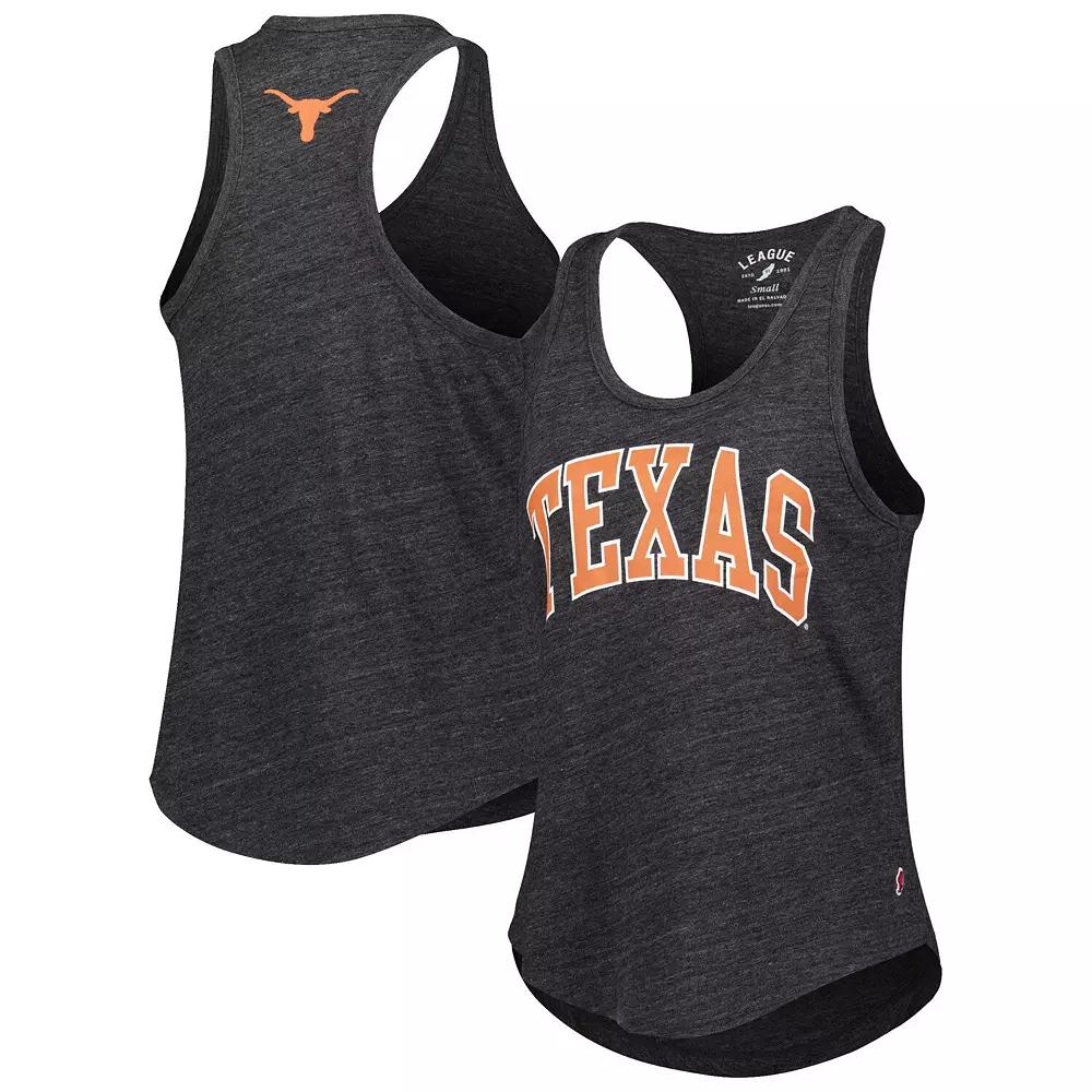Women's League Collegiate Wear Black Texas Longhorns Two-Hit Intramural Tri-Blend Scoop Neck Racerback Tank Top, Size: XL Product Image
