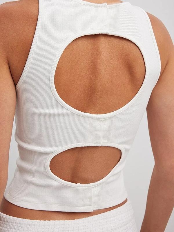 Solid Cutout Backless Tank Top Product Image