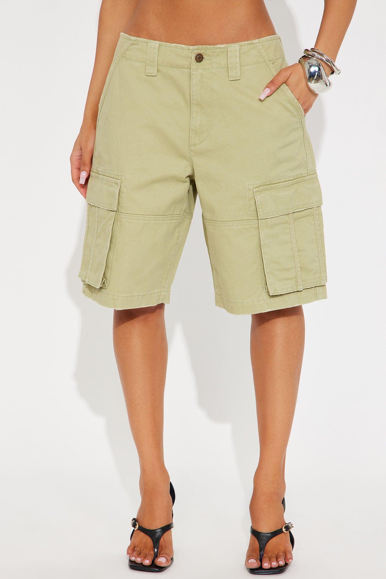 Mixed Emotions Cargo Bermuda Short - Sage Product Image