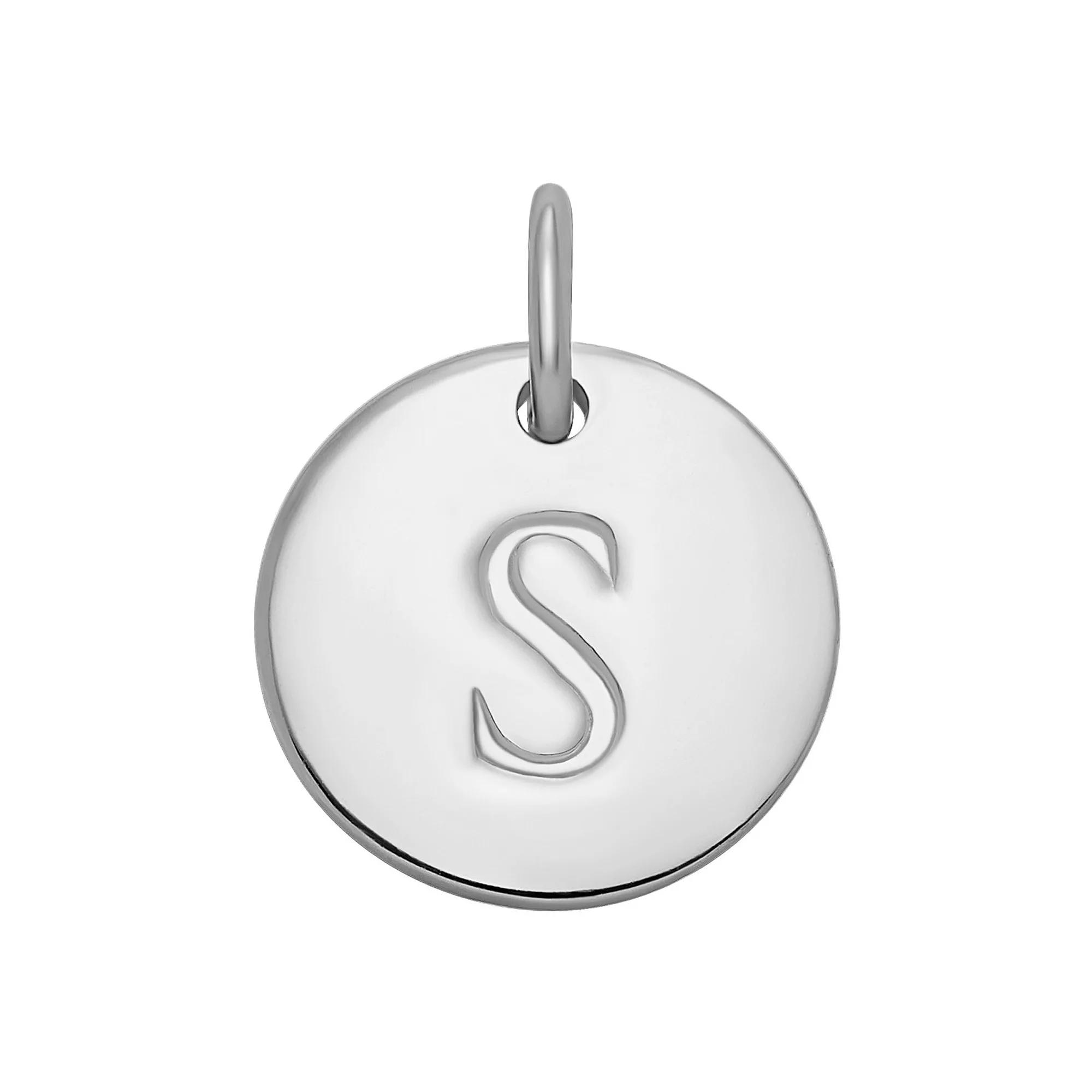 PRIMROSE Sterling Silver Letter Disc Charm, Women's, Sterling Silver F Product Image