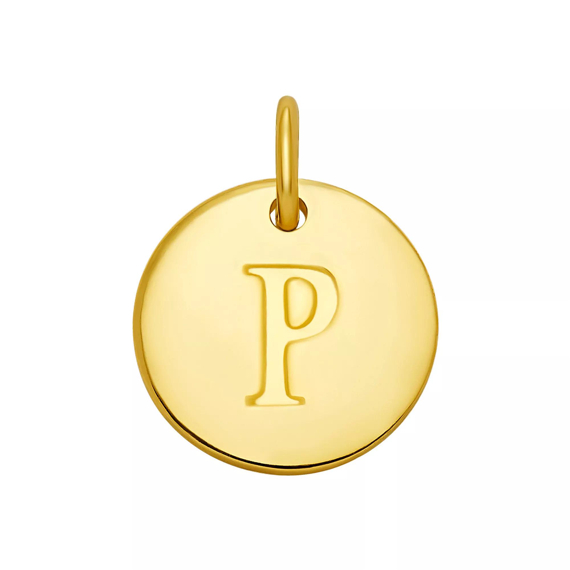 PRIMROSE 18k Gold Over Sterling Silver Letter Disc Charm, Women's, Gold Over Sterling D Product Image
