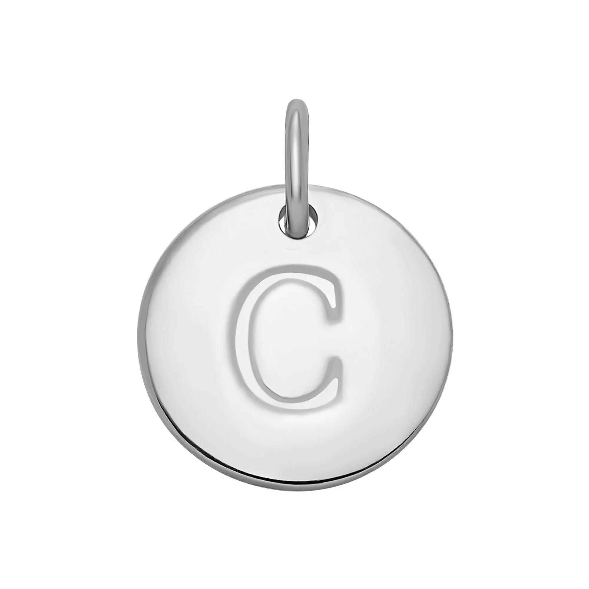 PRIMROSE Sterling Silver Letter Disc Charm, Women's, Sterling Silver F Product Image