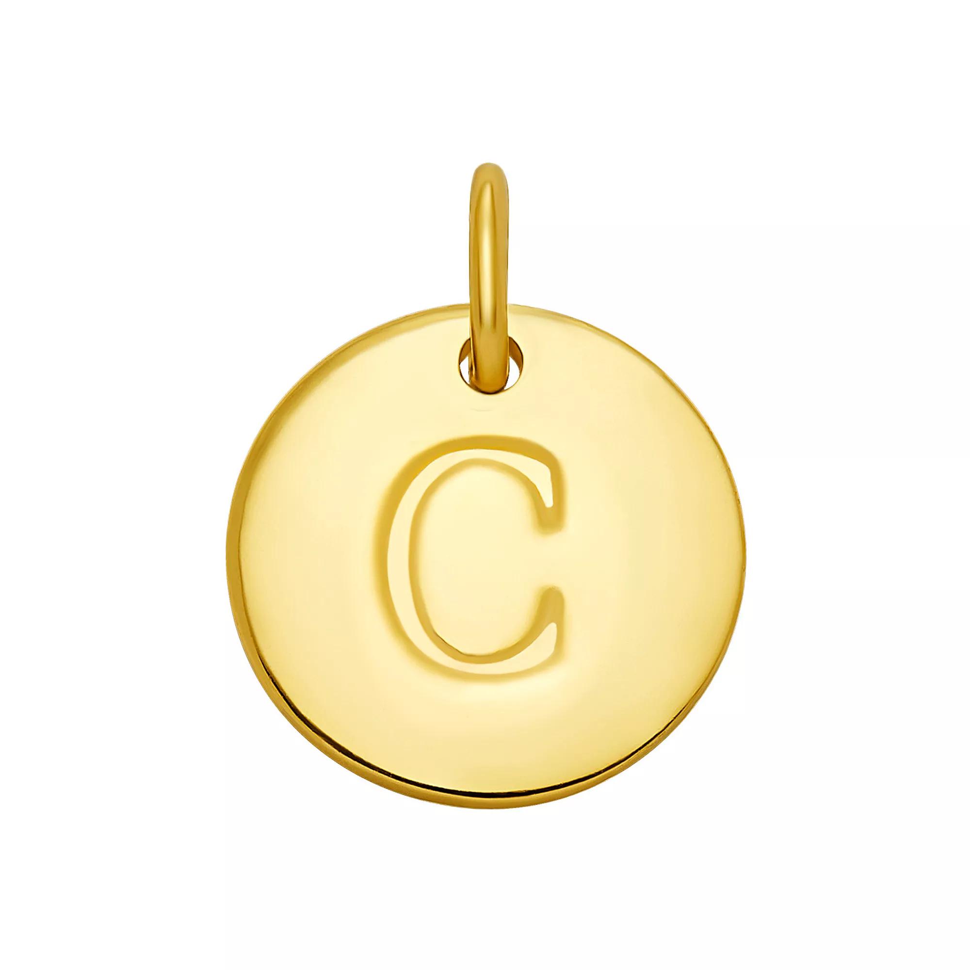 PRIMROSE 18k Gold Over Sterling Silver Letter Disc Charm, Women's, Gold Over Sterling D Product Image