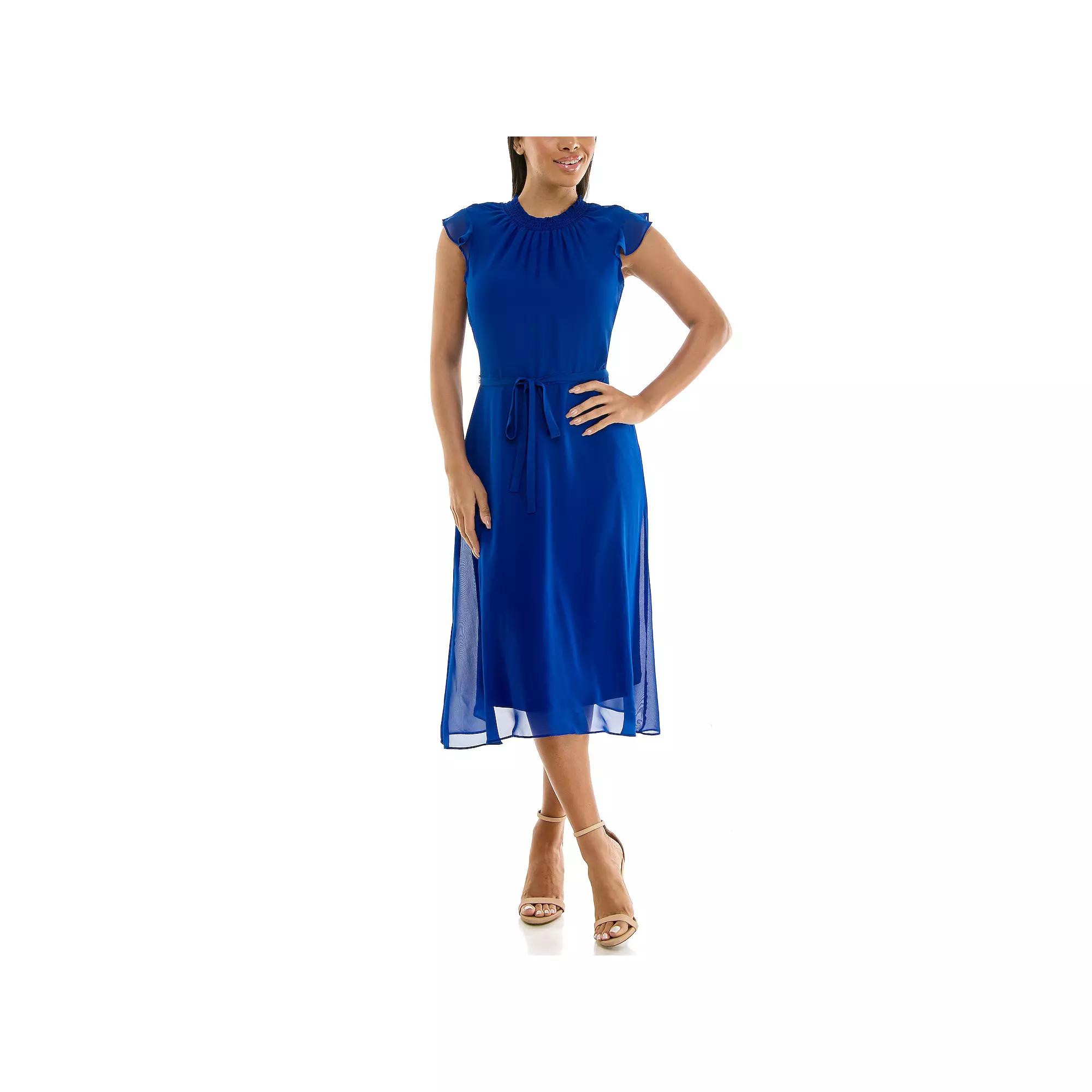 Women's Nina Leonard Mockneck Chiffon Dress,  Product Image