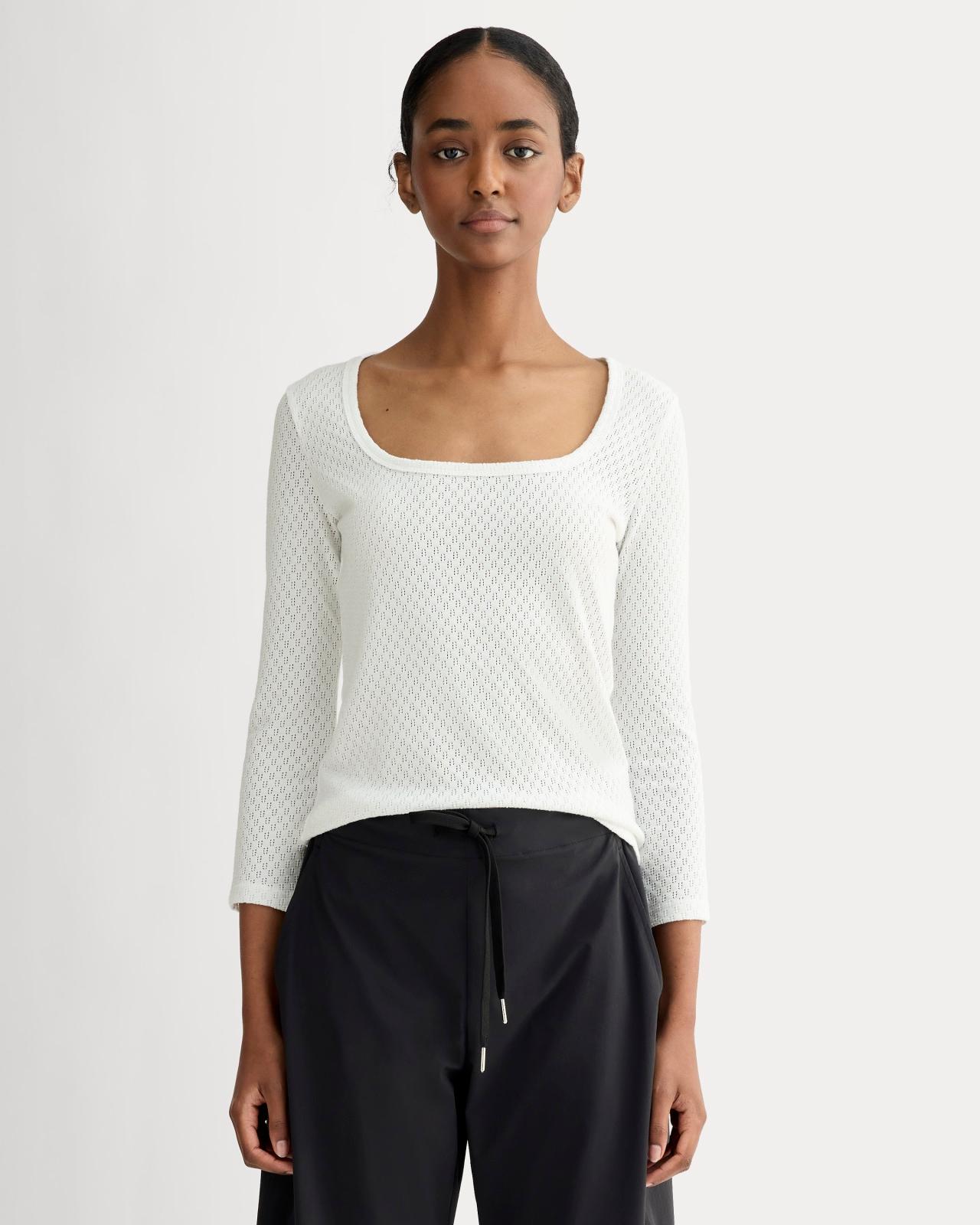 Womens Pointelle Scoop-Neck Top T-Shirt by Everlane Product Image