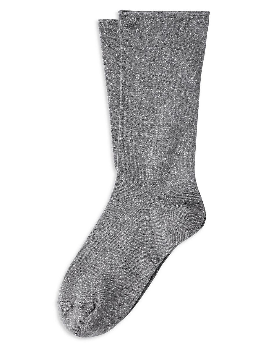 Womens Cashmere and Silk Sparkling Knit Socks Product Image