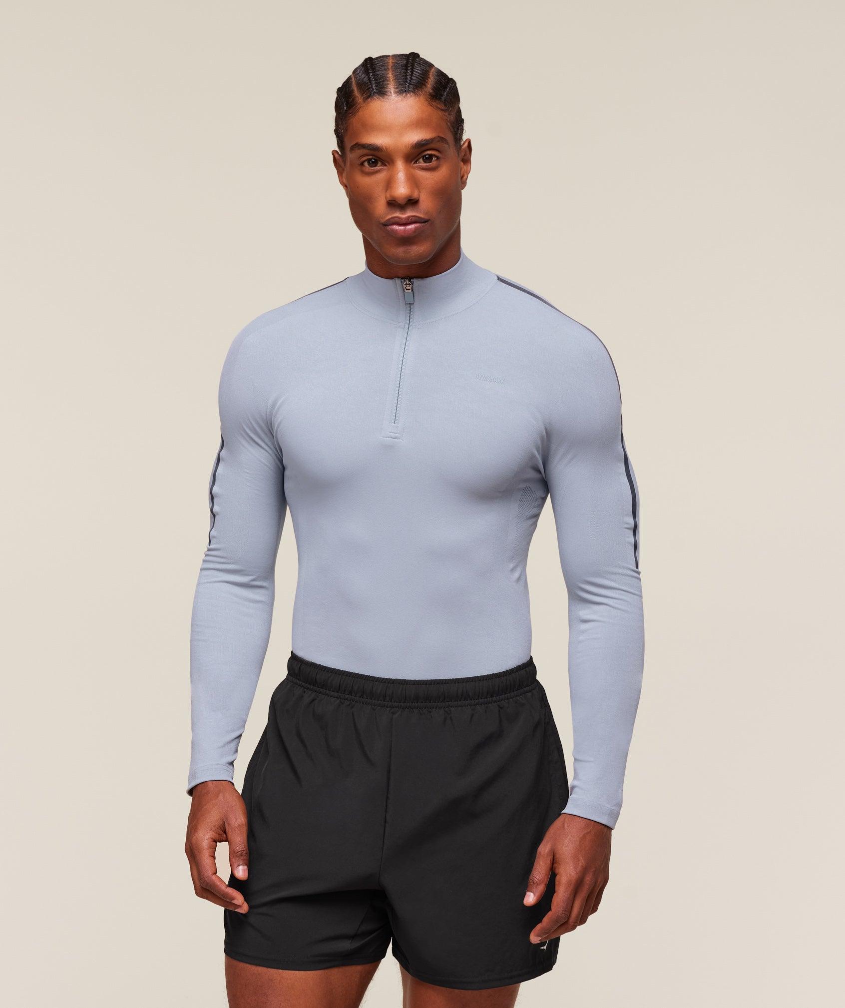 Gymshark everywear Warp Knit 1/4 Zip - Pale Blue Male Product Image