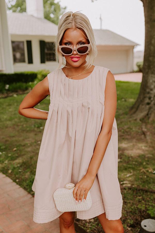 Happy Moment Mini Dress in Warm Taupe Product Image