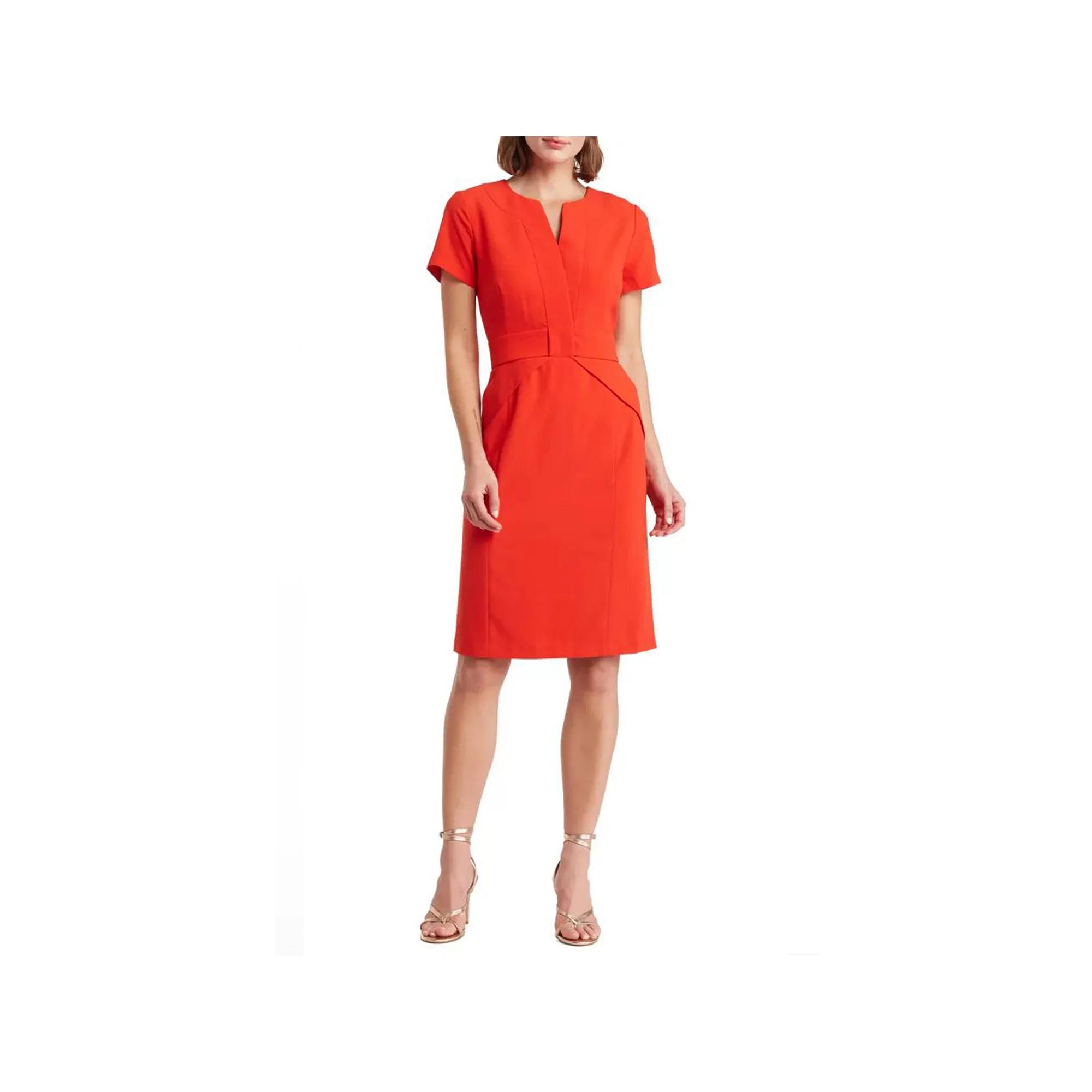 Women's Focus By Shani Crepe Sheath Dress with Bow Detail,  Product Image