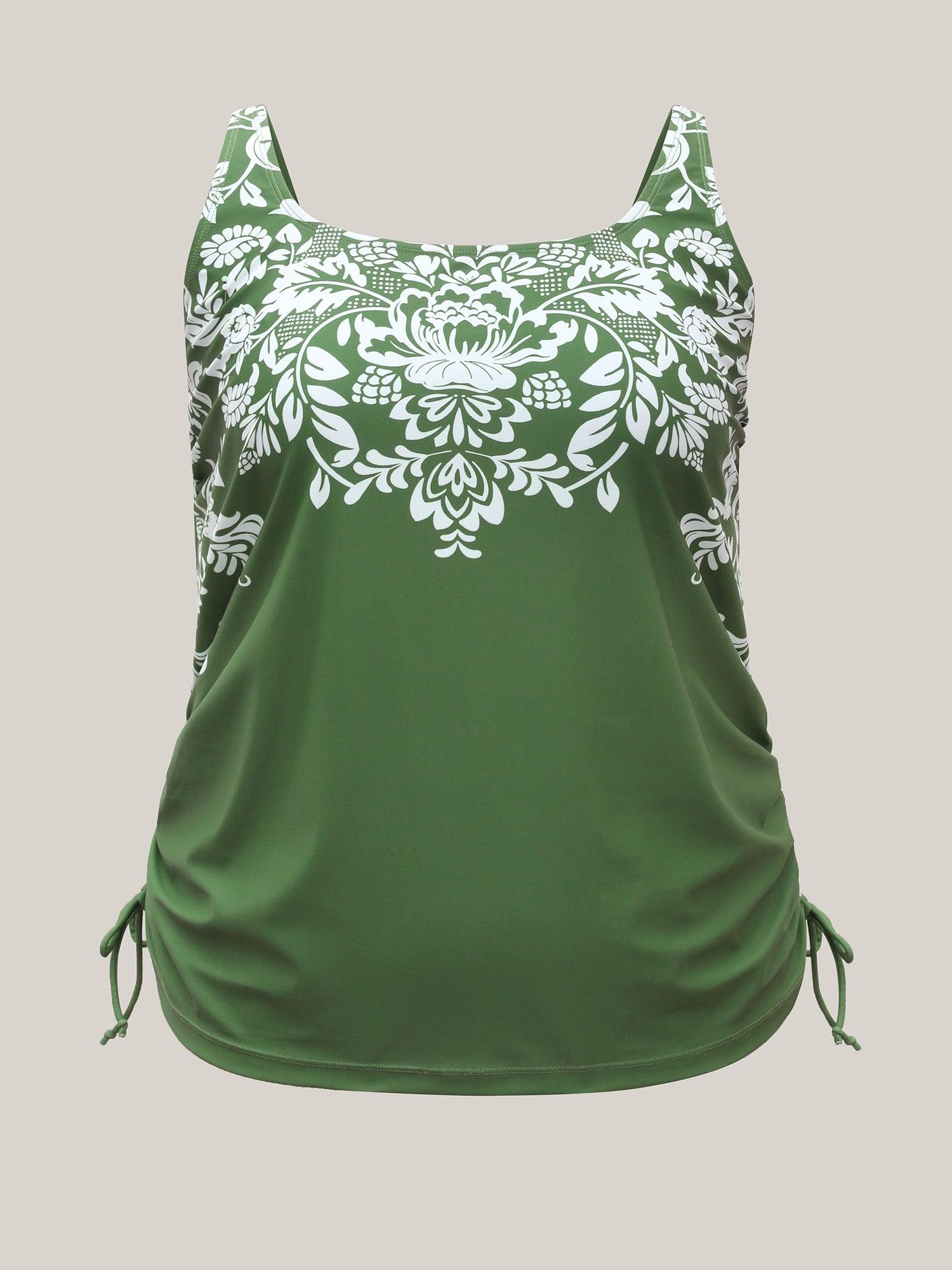 Floral Print Side Drawstring Swim Top Female Product Image