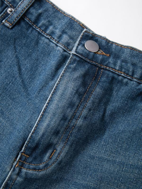 Dark Wash Vintage Baggy Boyfriend Jeans Product Image