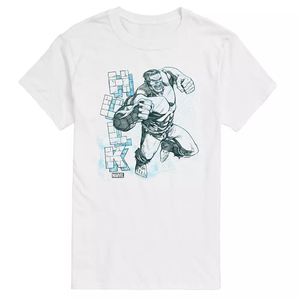 Men's Marvel Hulk Block Sketch Graphic Tee,  Product Image