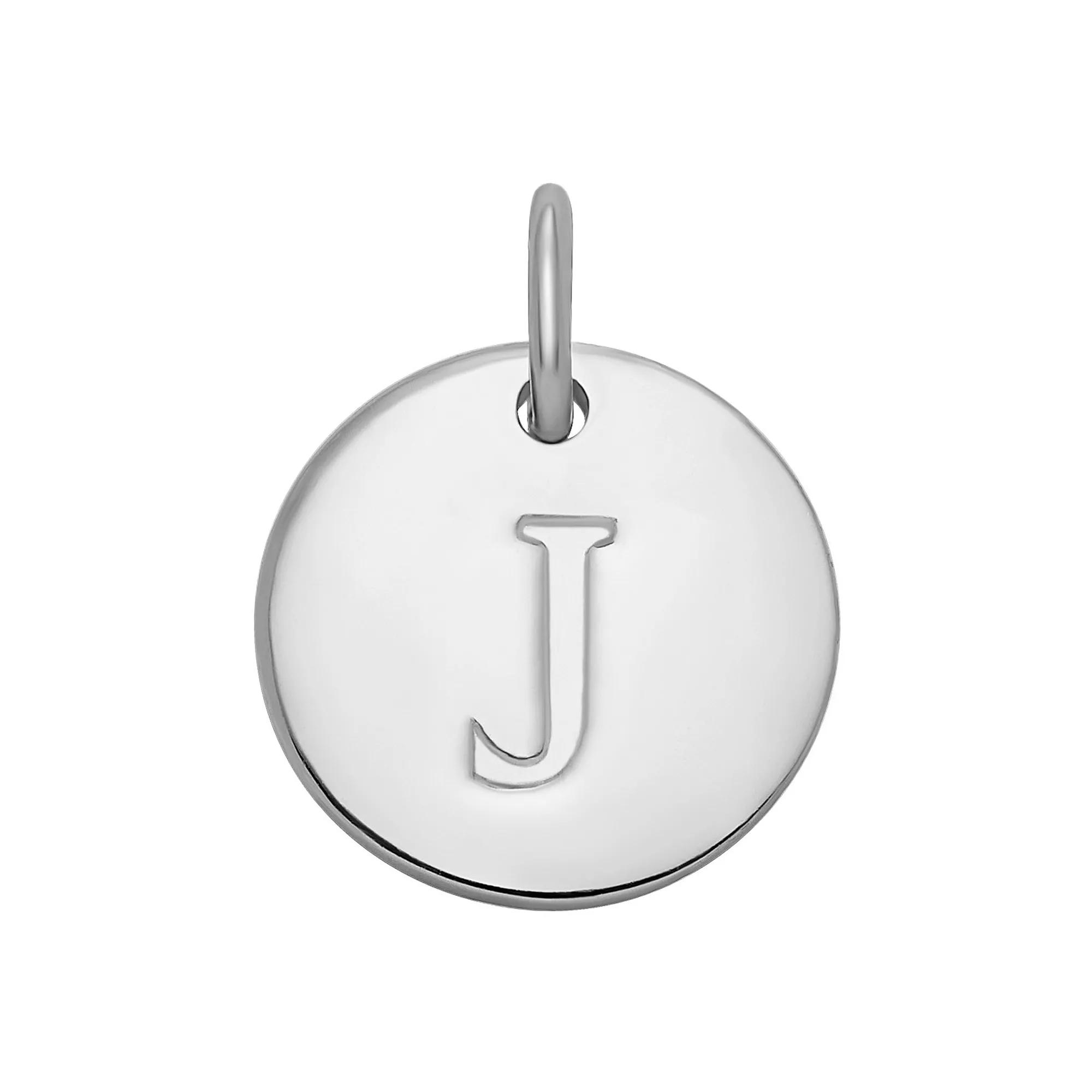 PRIMROSE Sterling Silver Letter Disc Charm, Women's, Sterling Silver F Product Image