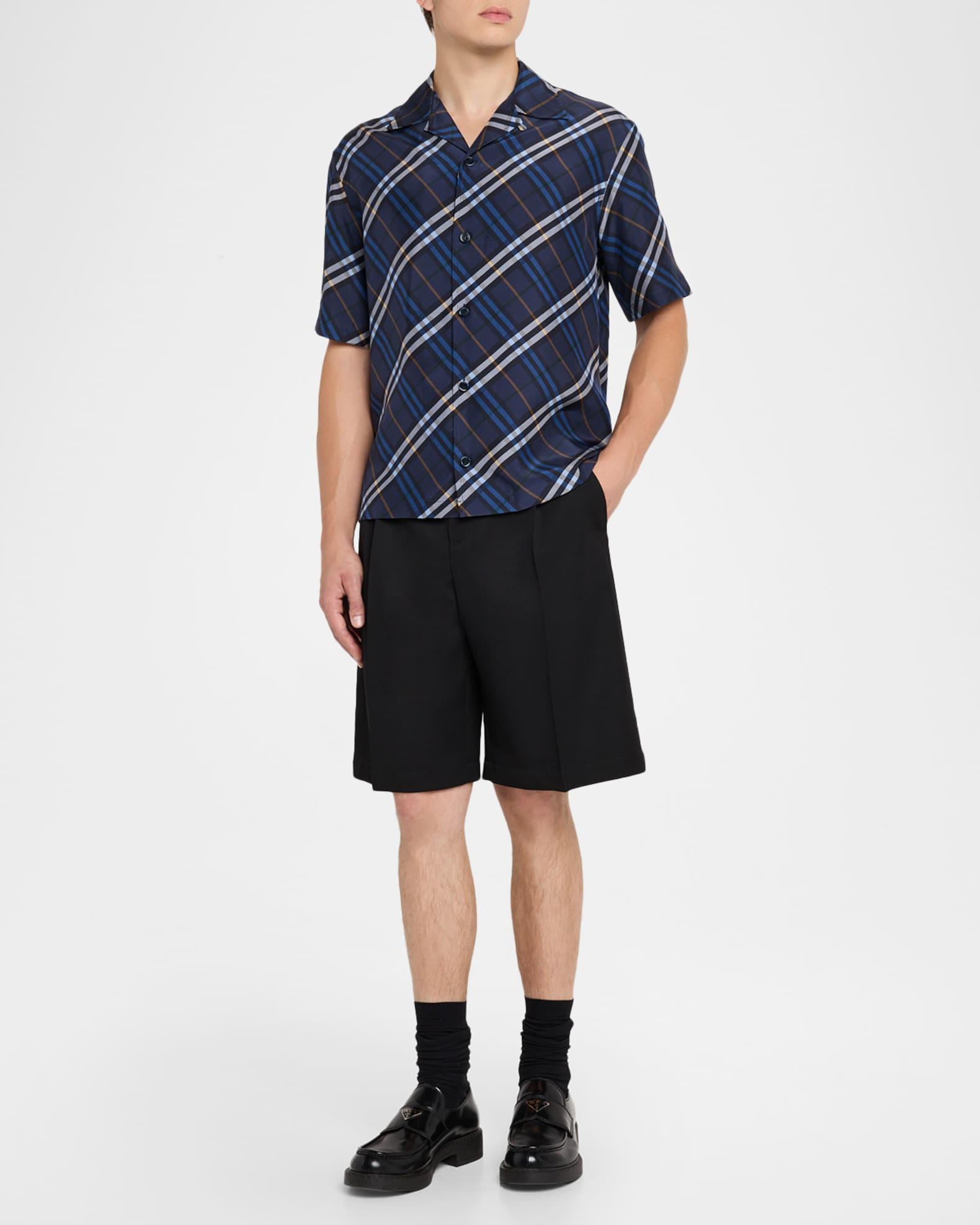 Men's Diagonal Check Short-Sleeve Shirt Product Image