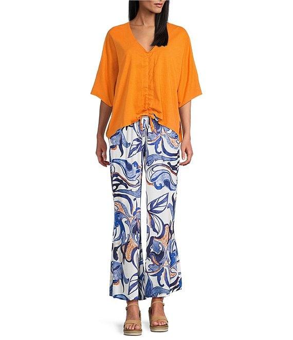 Bryn Walker Osca Printed Elastic Waist Wide Leg Pull-On Pants Product Image