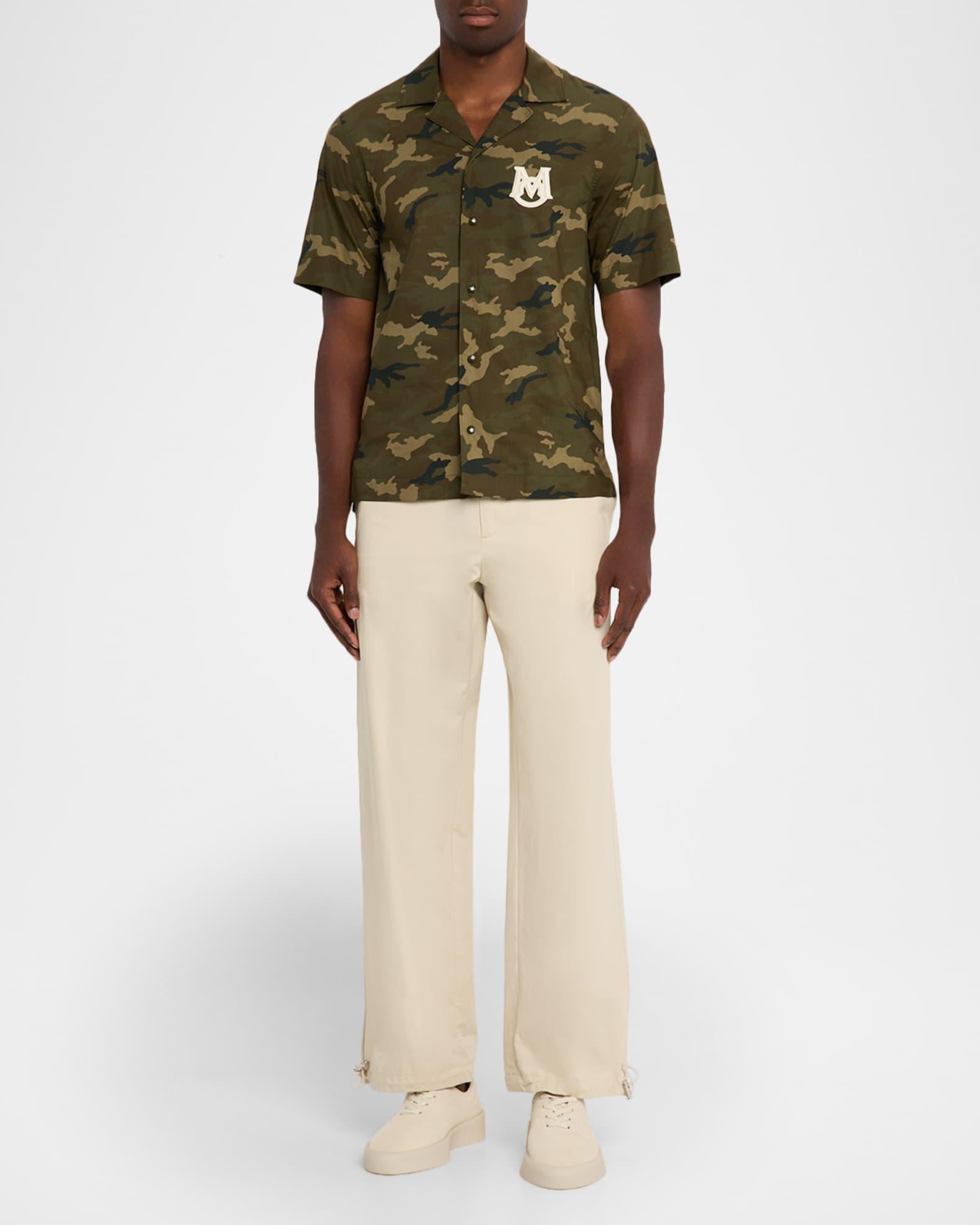Men's Monogram Camouflage Poplin Camp Shirt Product Image