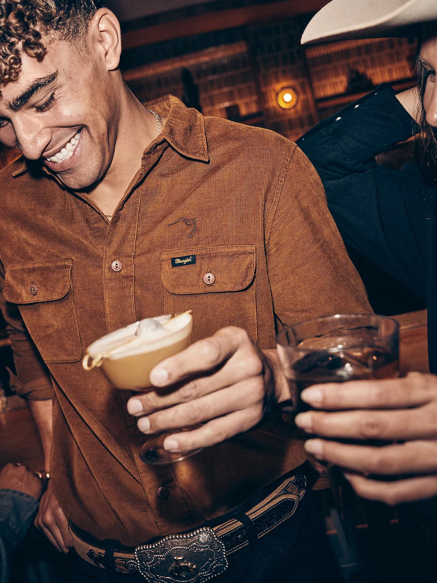 Wrangler x Buffalo Trace™ Men's Corduroy Shirt | Men's SHIRTS | Wrangler® Product Image