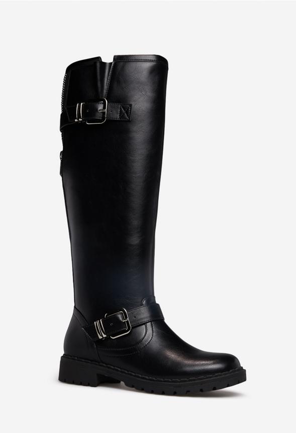 JustFab Margaux Platform Loafer Pump Womens Black/ White Size 8.5 Product Image