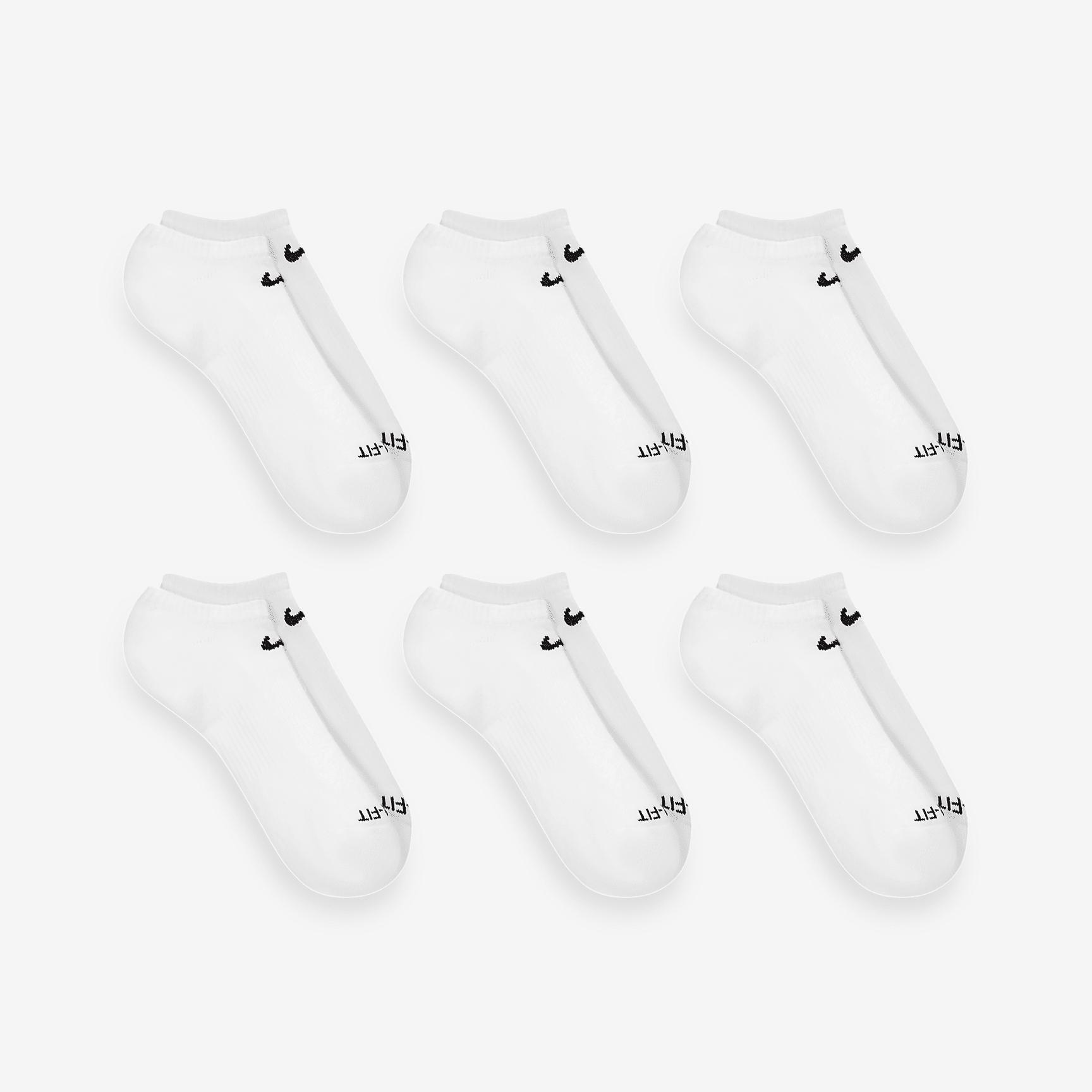 Nike Mens Everyday Plus Cushioned Training No-Show Socks (6 Pairs) | SX6898-100 Product Image
