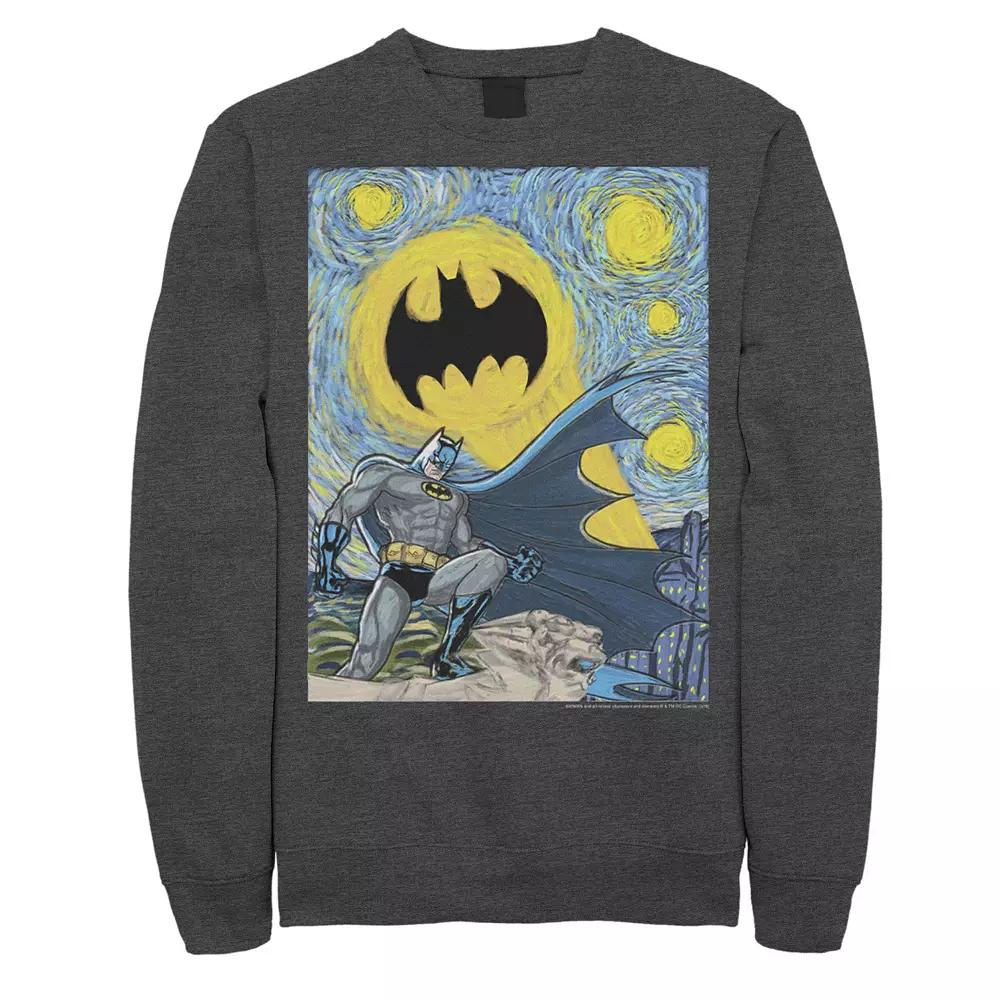 Men's Batman Starry Night Portrait Poster Sweatshirt,  Product Image