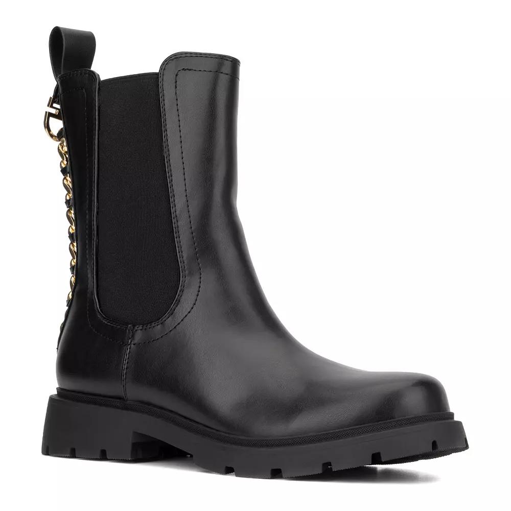 New York & Company Mandi Women's Chain Ankle Boots, Size: 6.5, Black Product Image