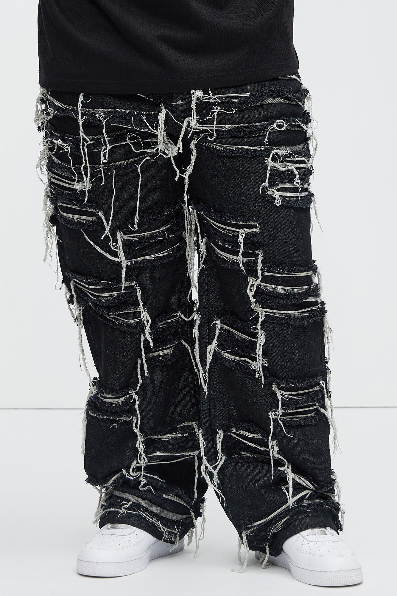 Jackson Frayed Dean Straight Jeans - Black Product Image