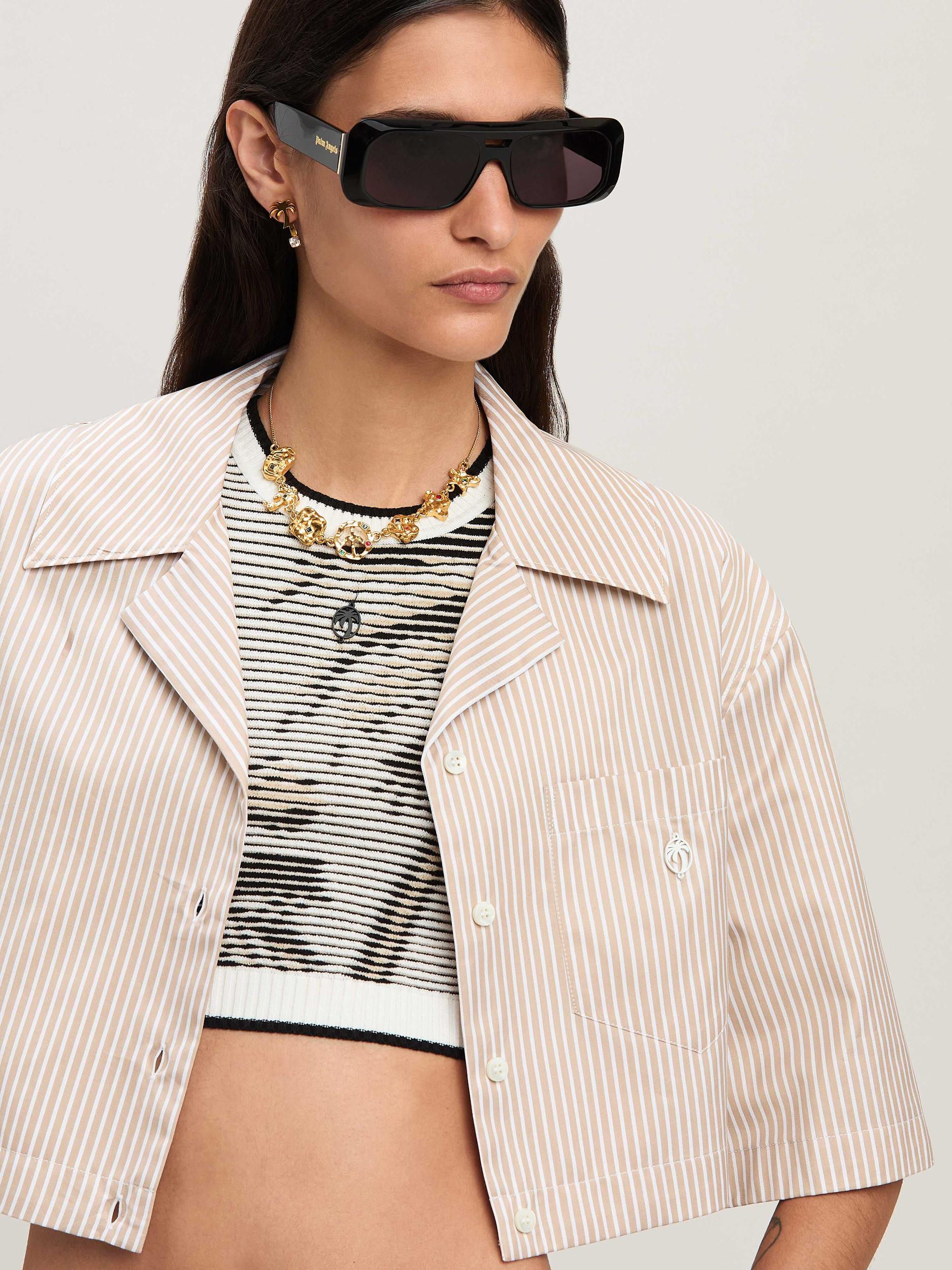 CURVED LOGO CROPPED SHIRT CAMEL - OFF WH Product Image