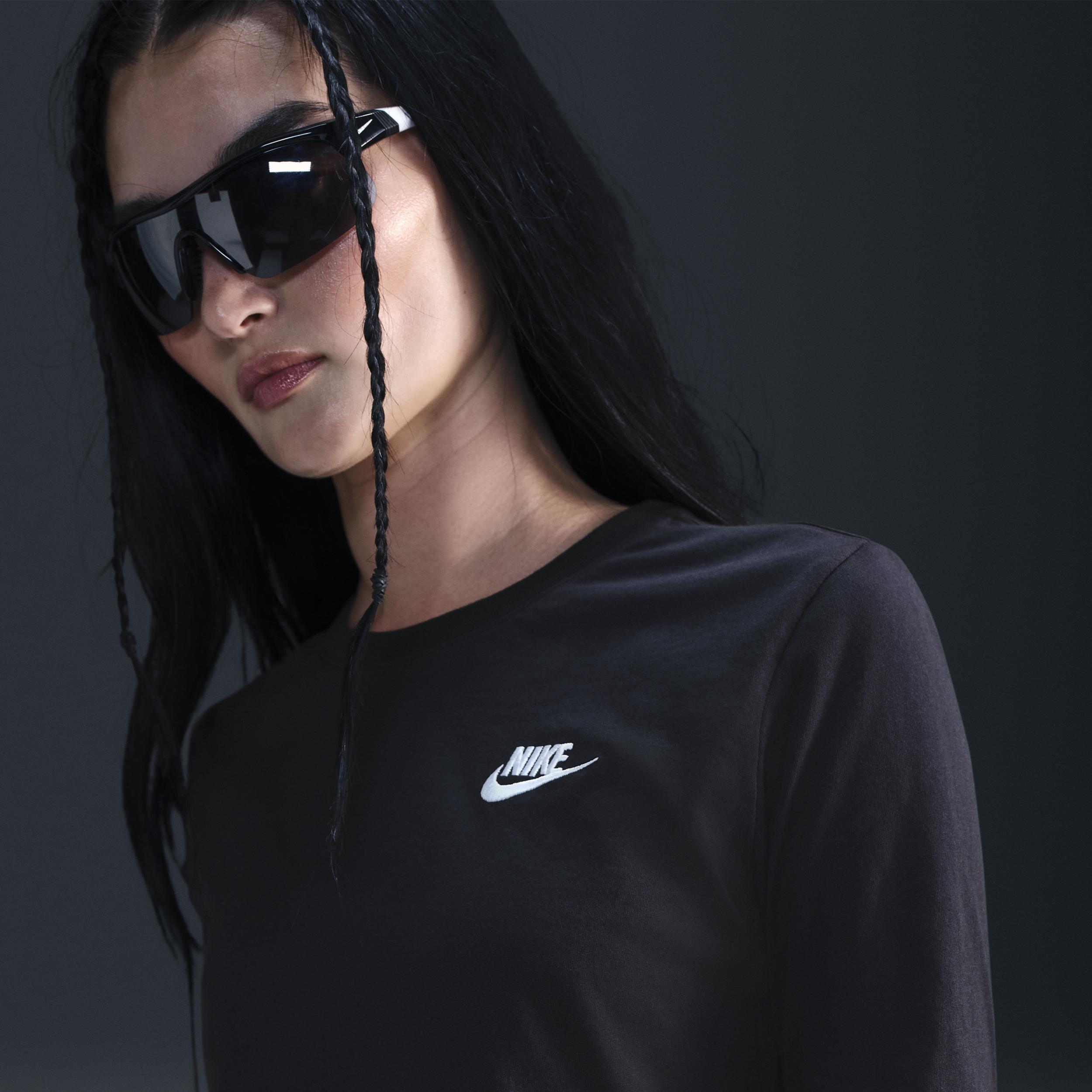 Womens Nike Sportswear Club Long-Sleeve T-Shirt | HF0780-010 Product Image