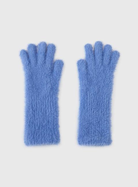 Prichard Fluffy Gloves Blue Product Image