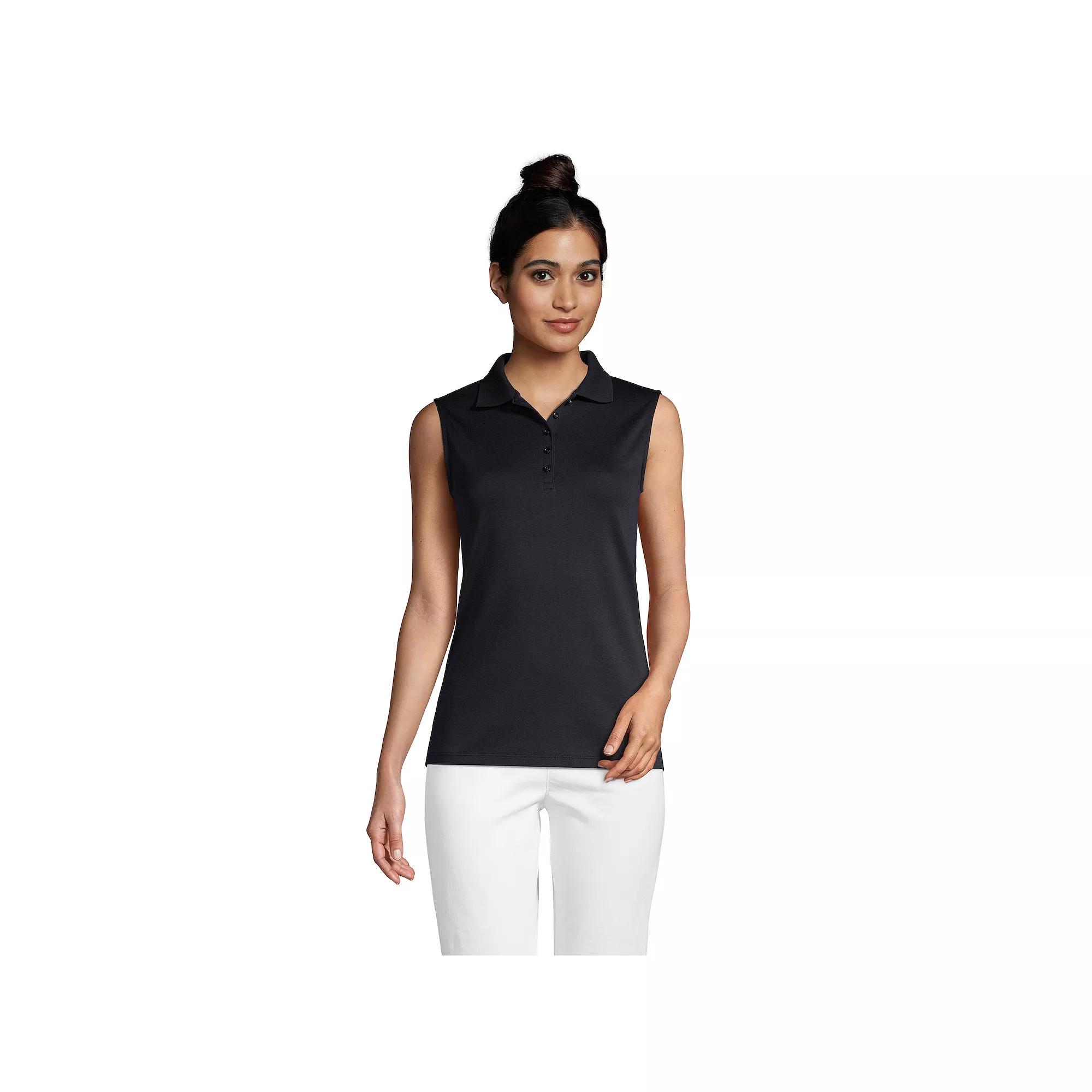 Women's Lands' End Sleeveless Supima Cotton Polo Shirt,  Product Image