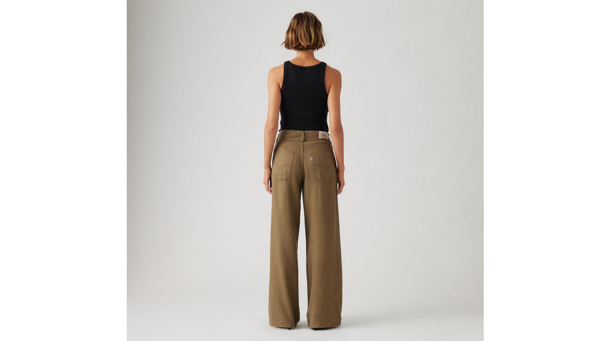 XL Baggy Straight Linen Blend Women's Pants Product Image