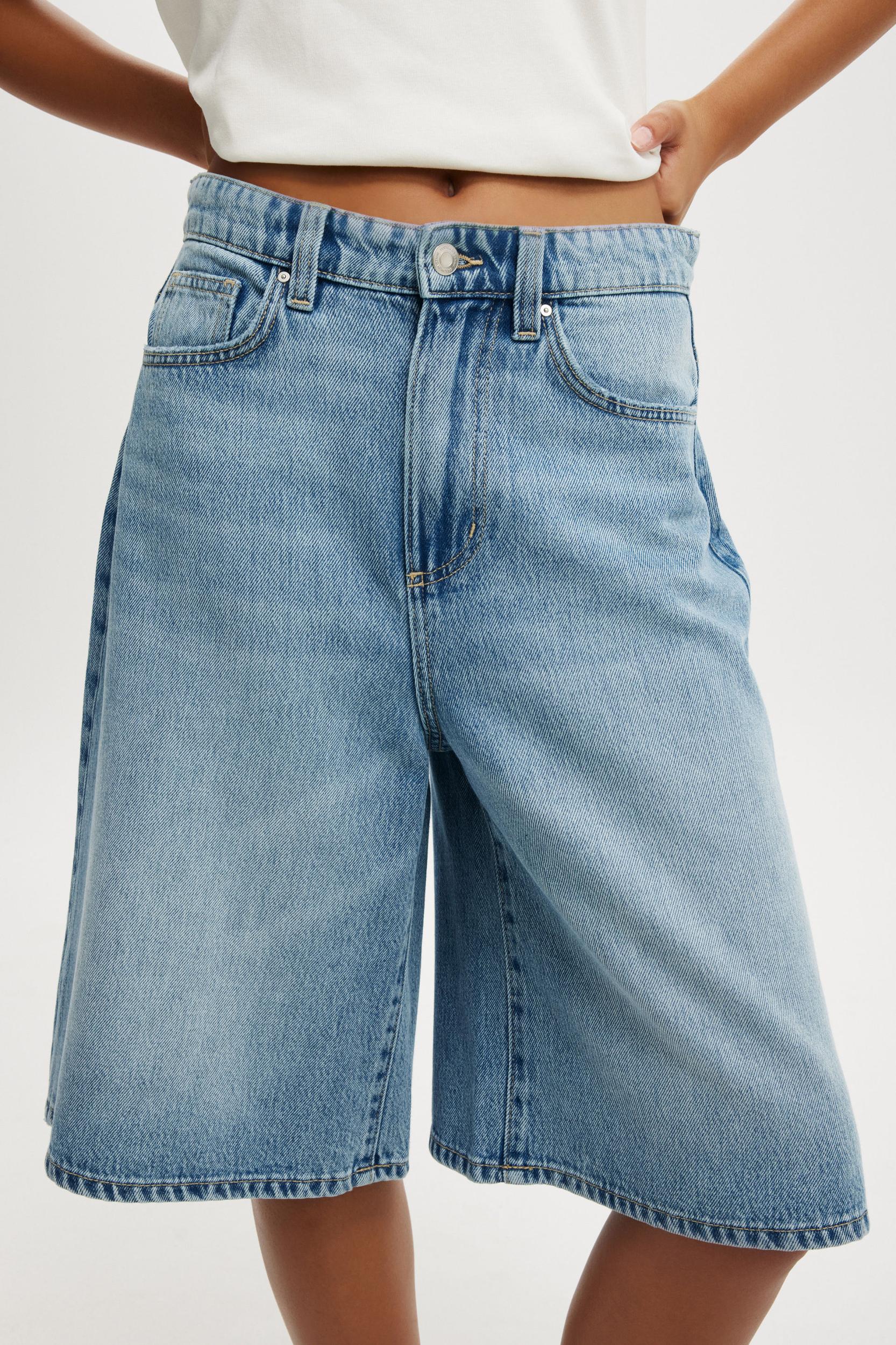 Lyocell Wide Denim Jort Product Image