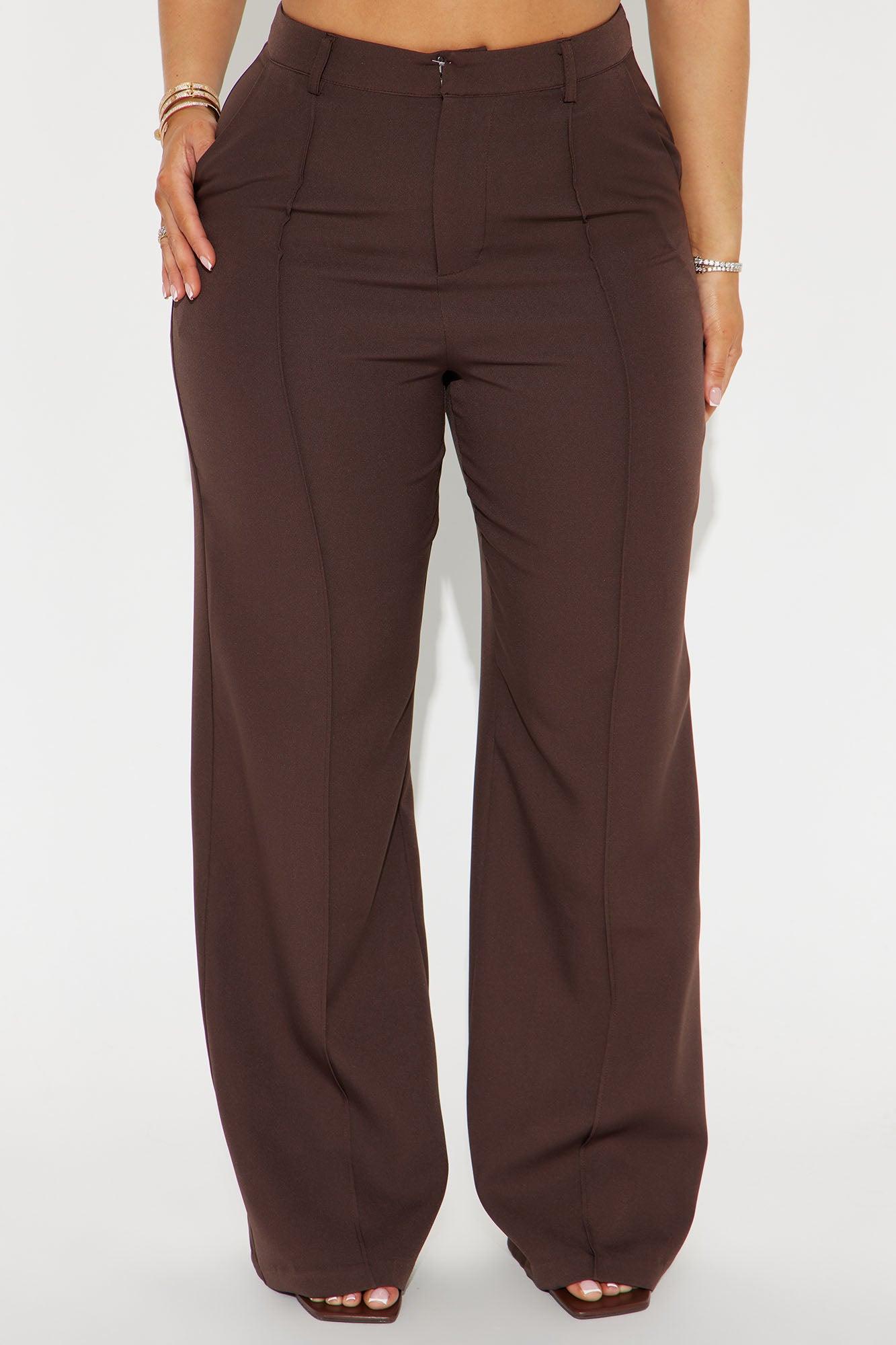 Office Behavior Wide Leg Trouser - Chocolate Product Image