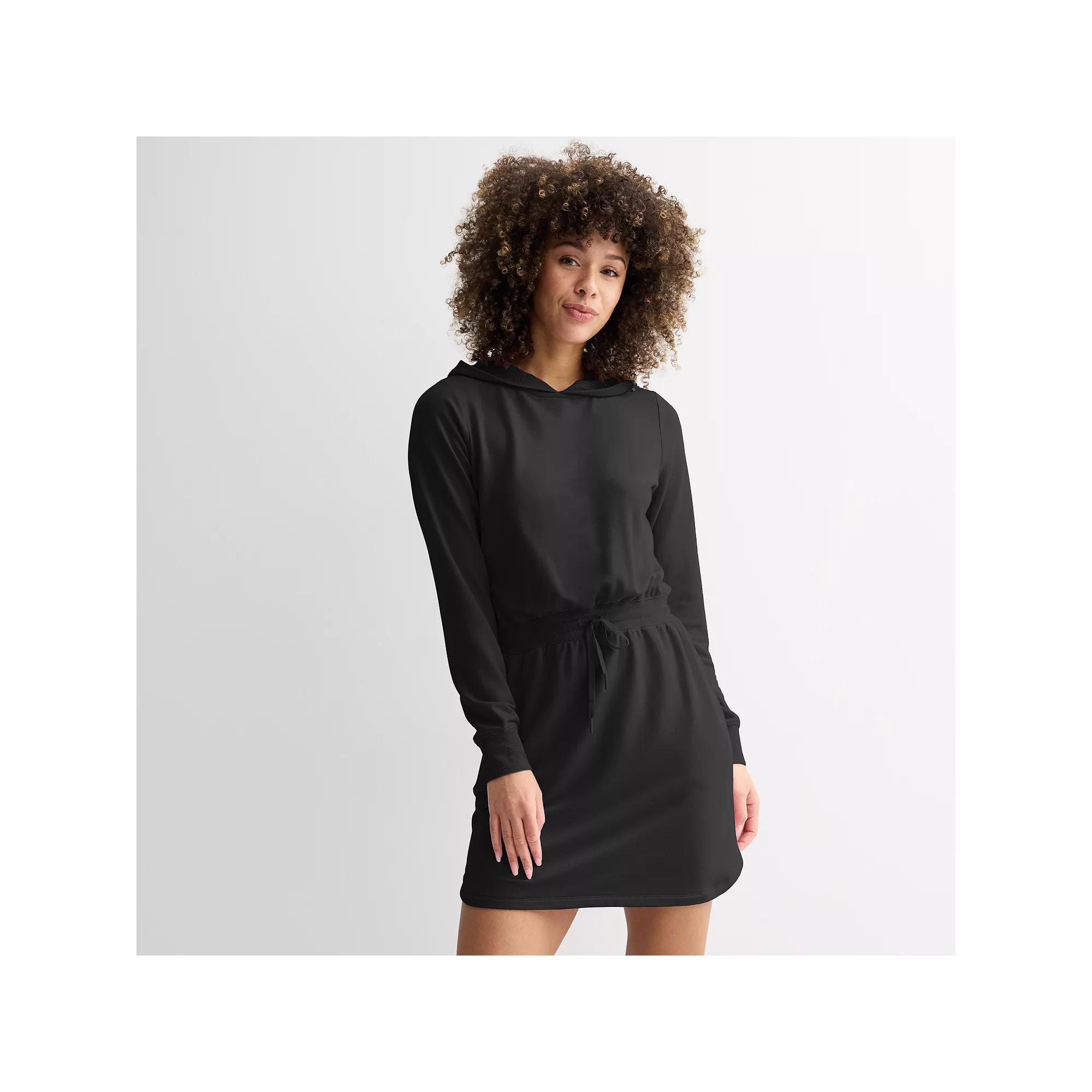 Women's Tek Gear® French Terry Hooded Dress, Size: Small, Mineral Black Product Image