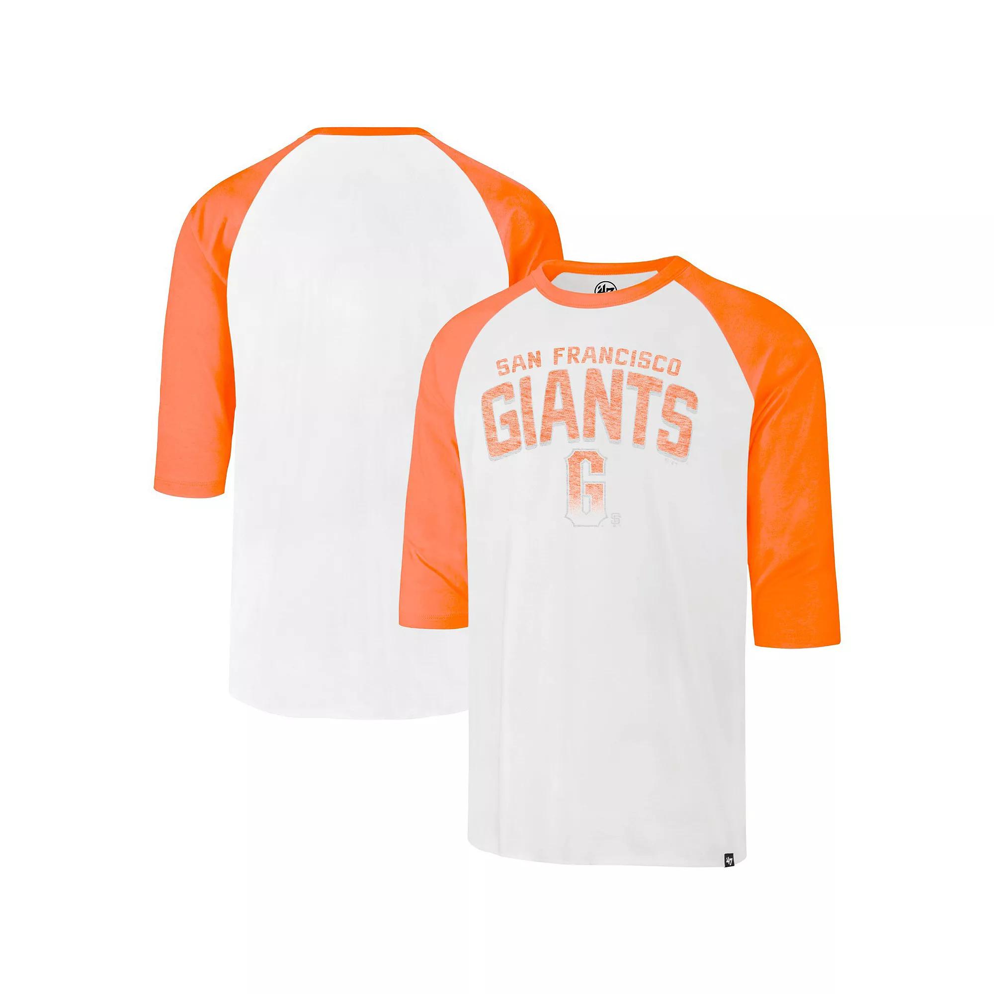 Men's '47 Cream San Francisco Giants City Connect Crescent Franklin Raglan Three-Quarter Sleeve T-Shirt, Size: 2XL, Beige Product Image